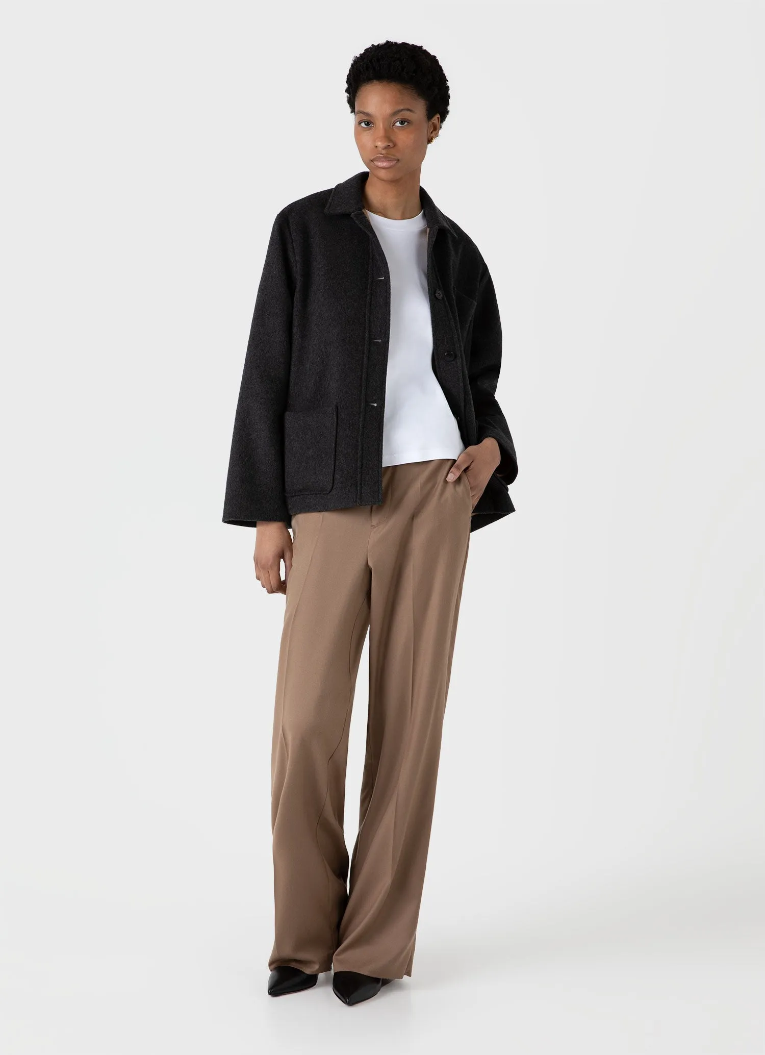 Women's Boxy Heavyweight T-shirt in White sold by Sunspel product image thumbnail 2