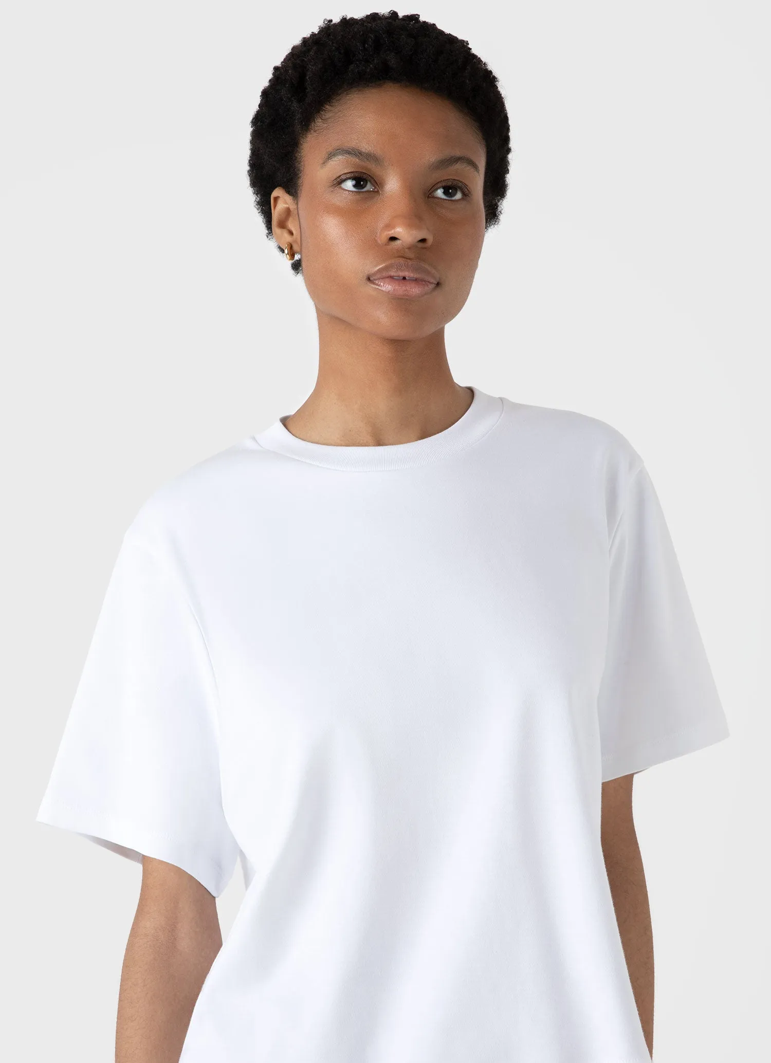 Women's Boxy Heavyweight T-shirt in White sold by Sunspel product image thumbnail 4