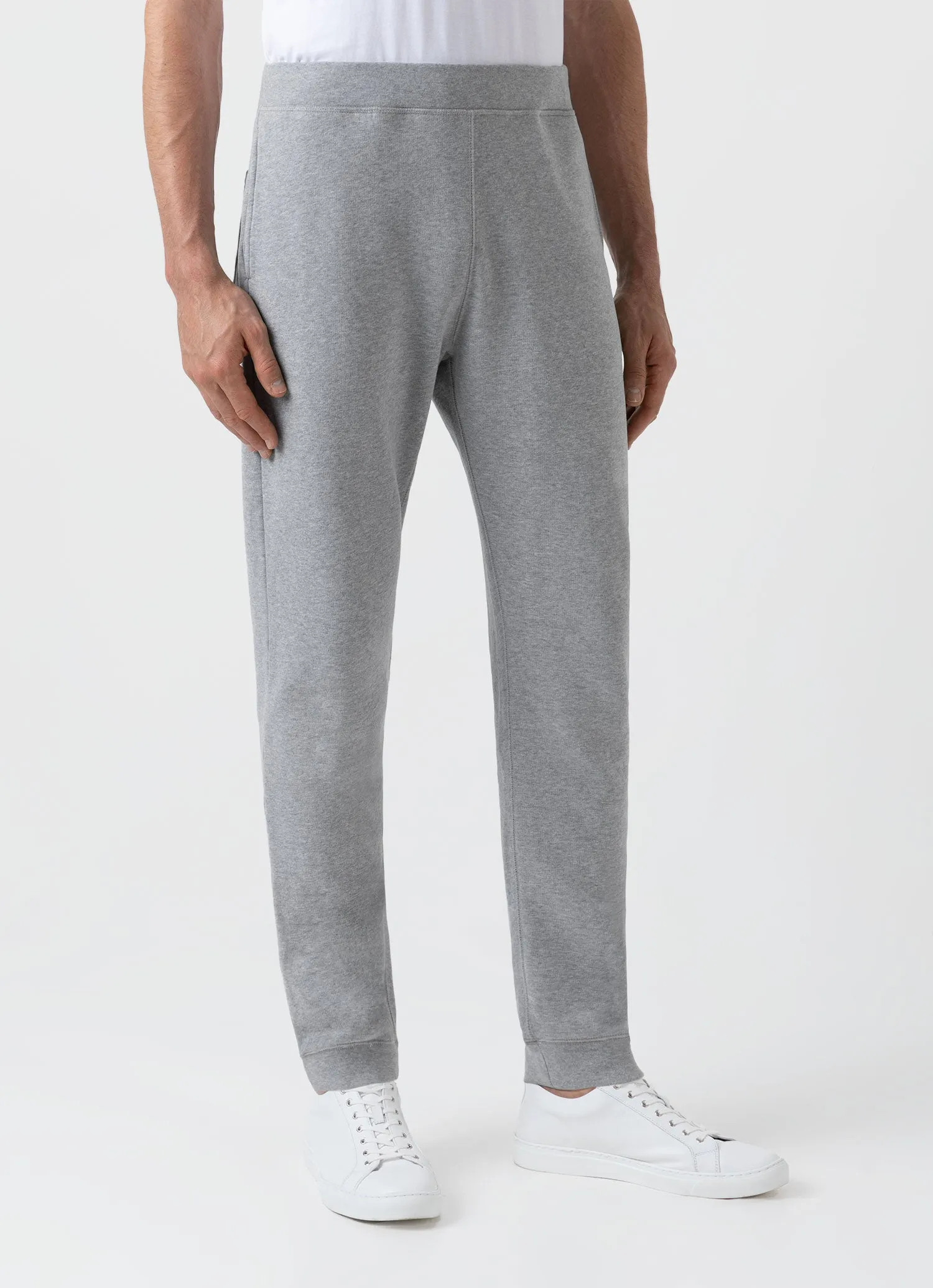 Men's Loopback Sweatpants in Grey Melange sold by Sunspel product image thumbnail 3