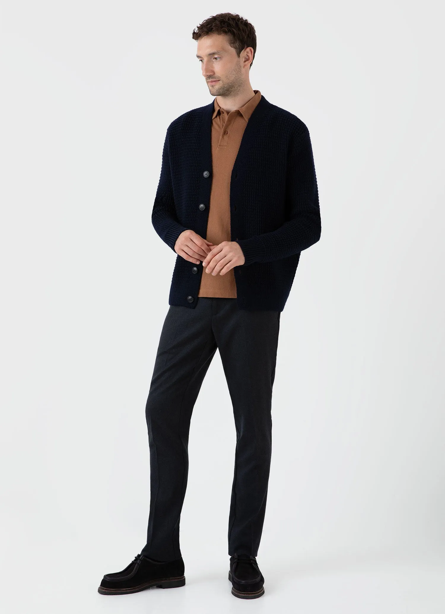 Men's Riviera Polo Shirt in Dark Camel sold by Sunspel product image thumbnail 3