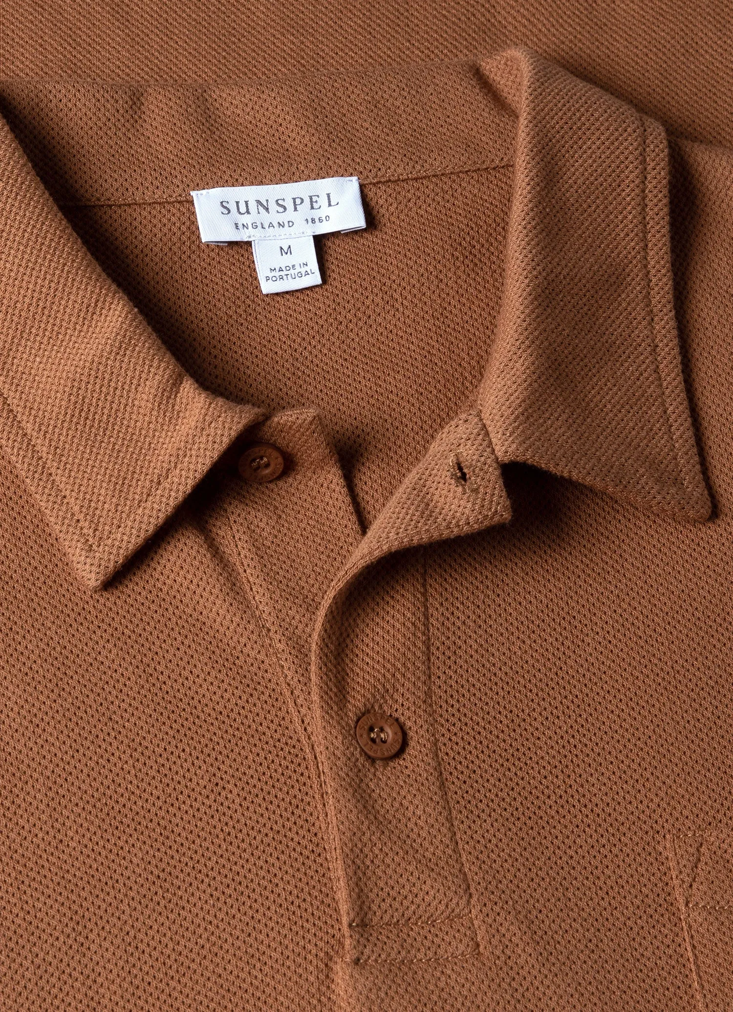 Men's Riviera Polo Shirt in Dark Camel sold by Sunspel product image thumbnail 4