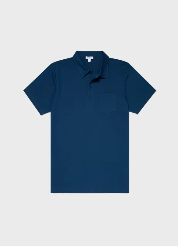Men's Riviera Polo Shirt in Coast sold by Sunspel