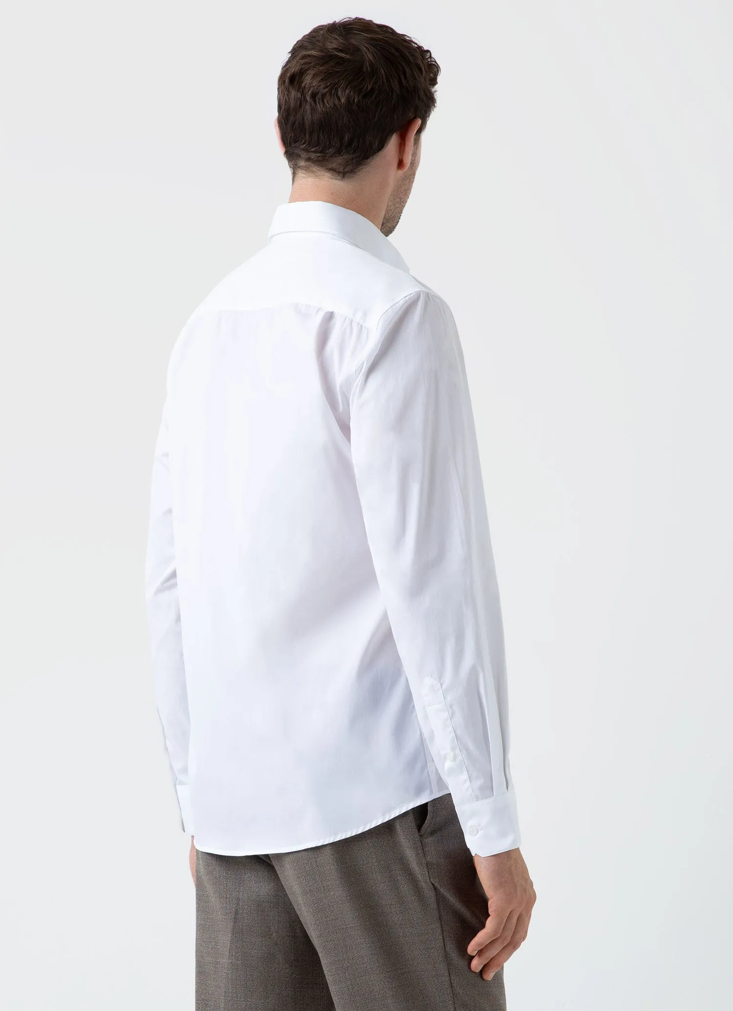 Men's Cotton Stretch Shirt in White sold by Sunspel product image thumbnail 5