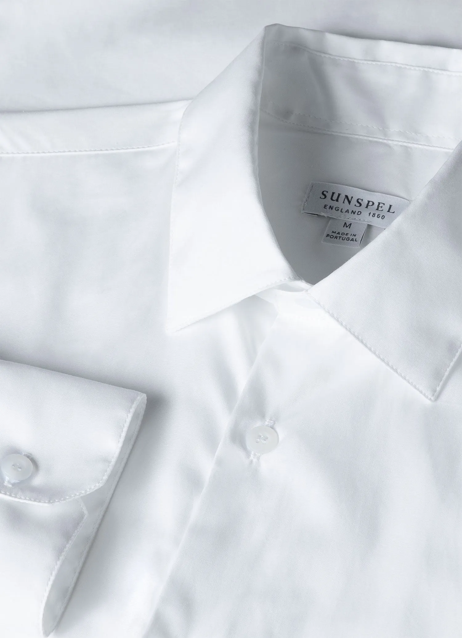 Men's Cotton Stretch Shirt in White sold by Sunspel product image thumbnail 4