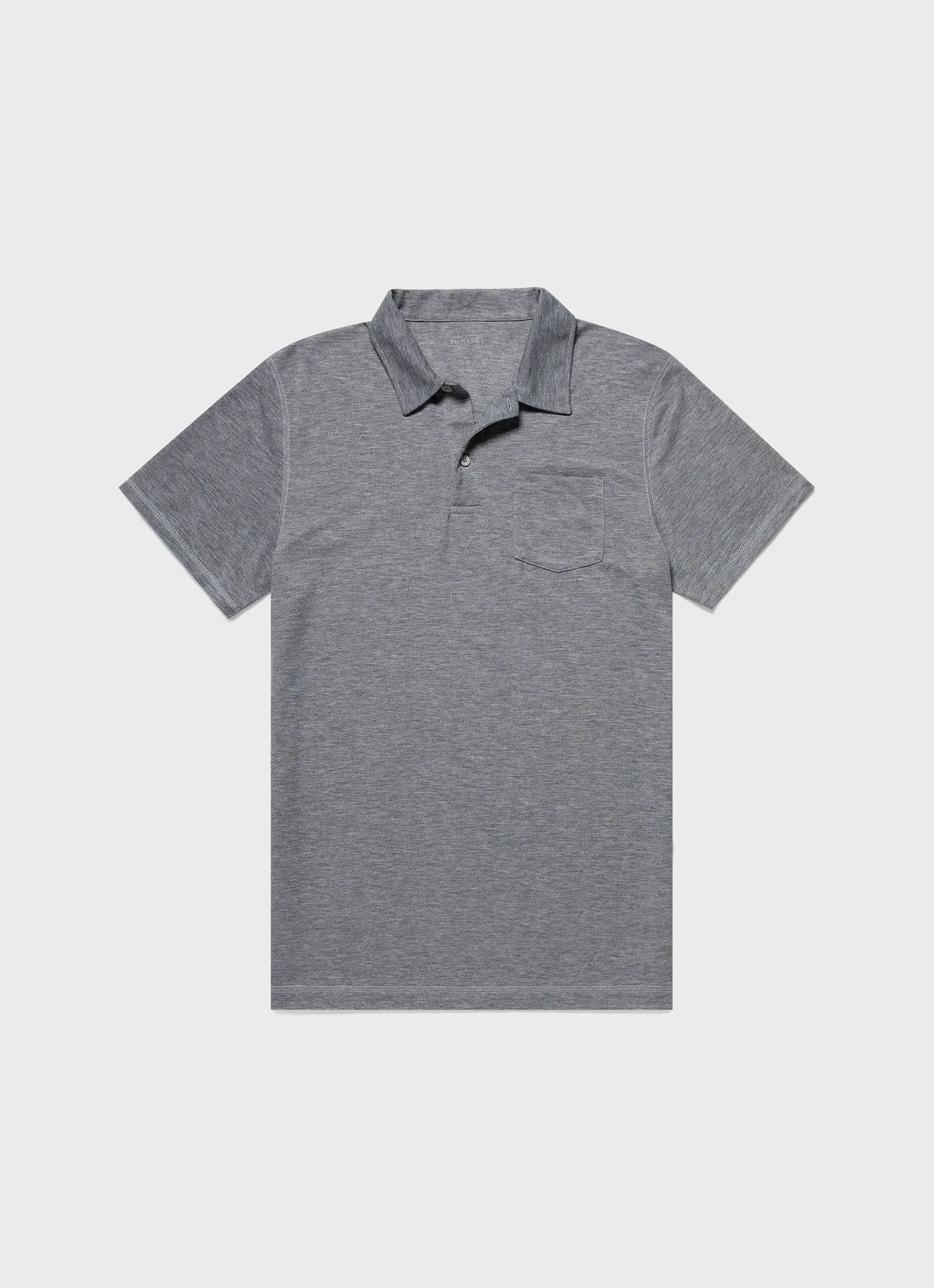 Men's DriRelease Active Polo Shirt in Grey Melange sold by Sunspel