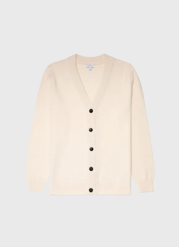 Men's Lambswool Cardigan in Ecru sold by Sunspel
