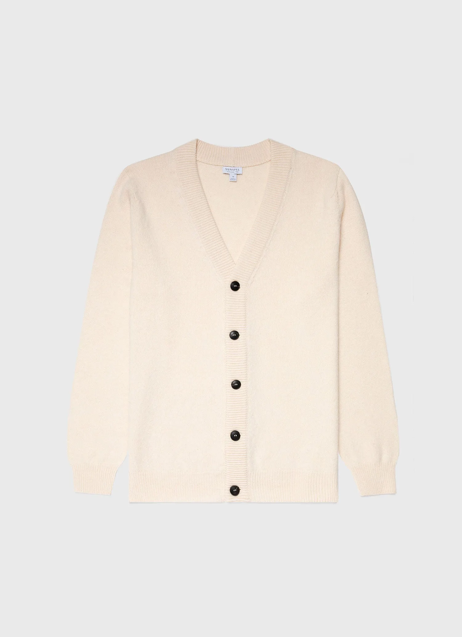 Men's Lambswool Cardigan in Ecru sold by Sunspel