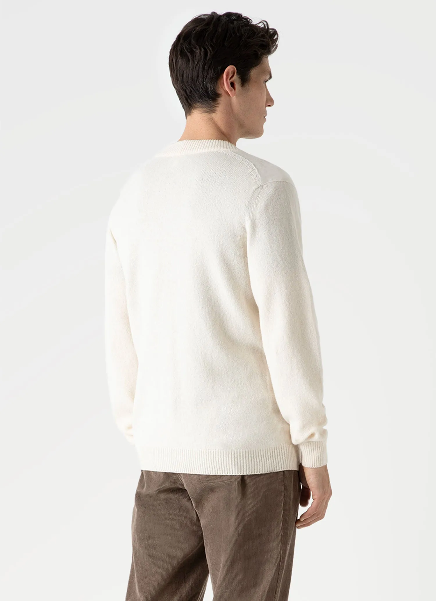 Men's Lambswool Cardigan in Ecru sold by Sunspel product image thumbnail 5