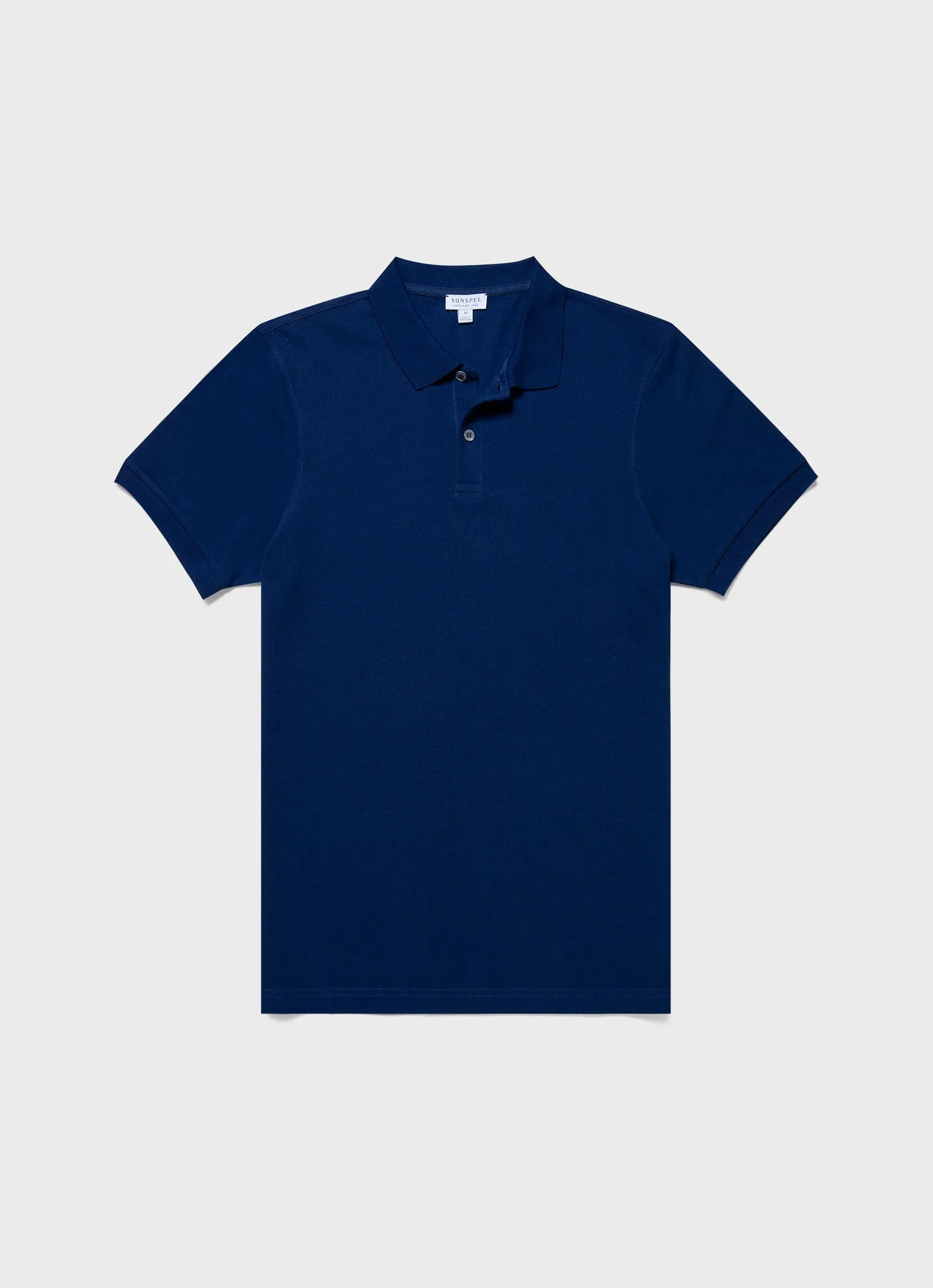 Men's Piqué Polo Shirt in Space Blue sold by Sunspel