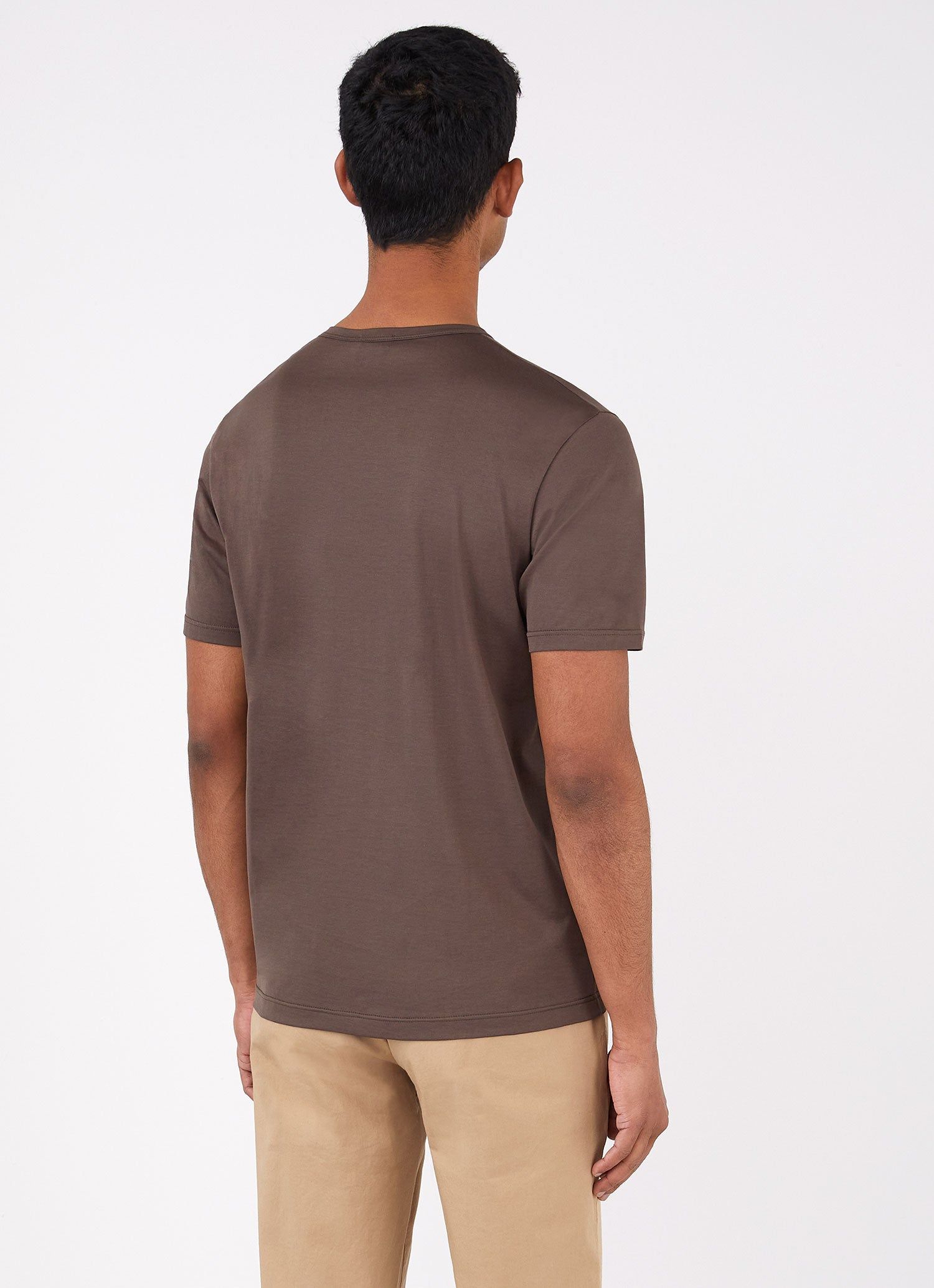 Men's Classic T-shirt in Dark Walnut sold by Sunspel product image thumbnail 4