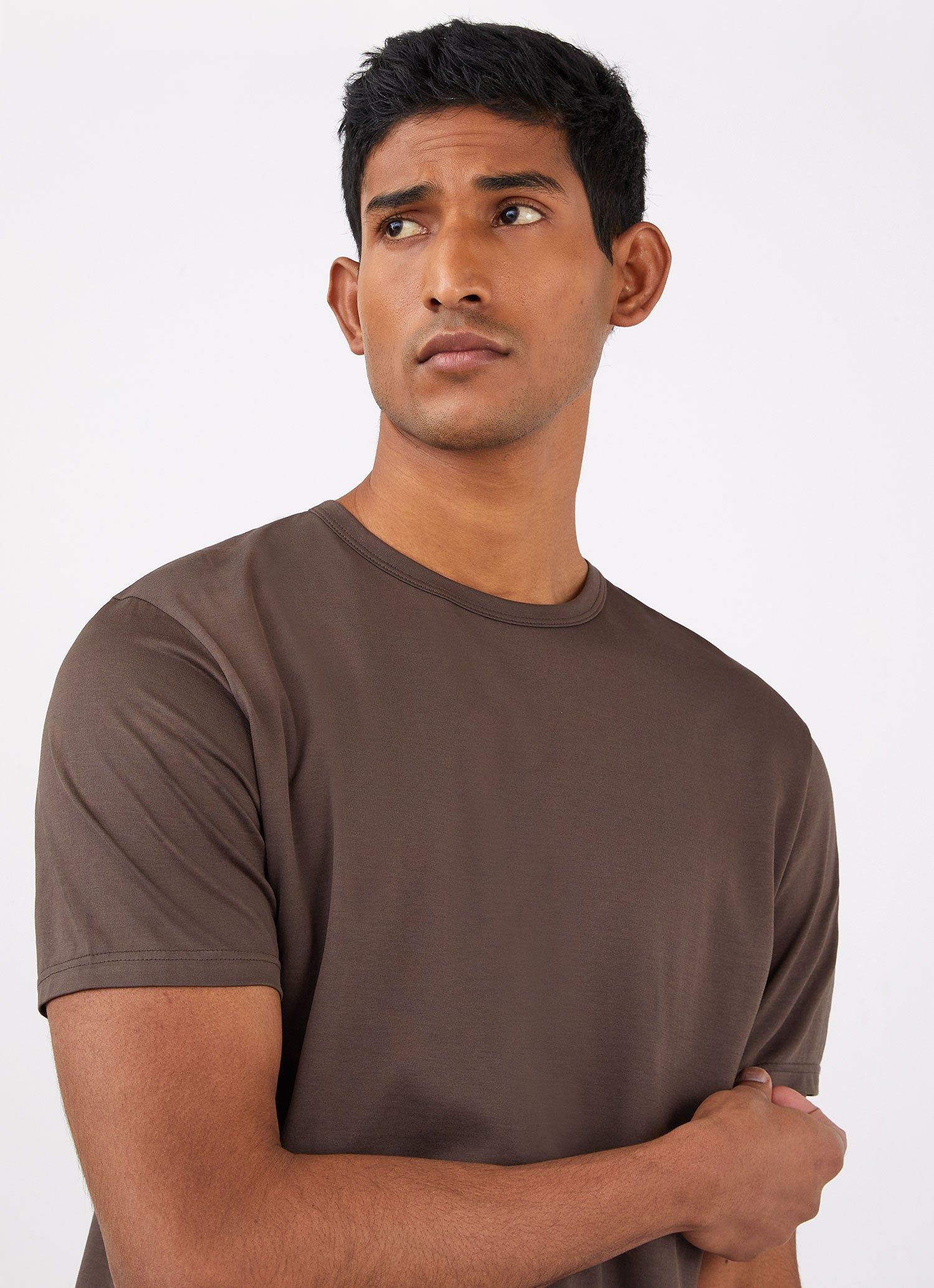 Men's Classic T-shirt in Dark Walnut sold by Sunspel product image thumbnail 5