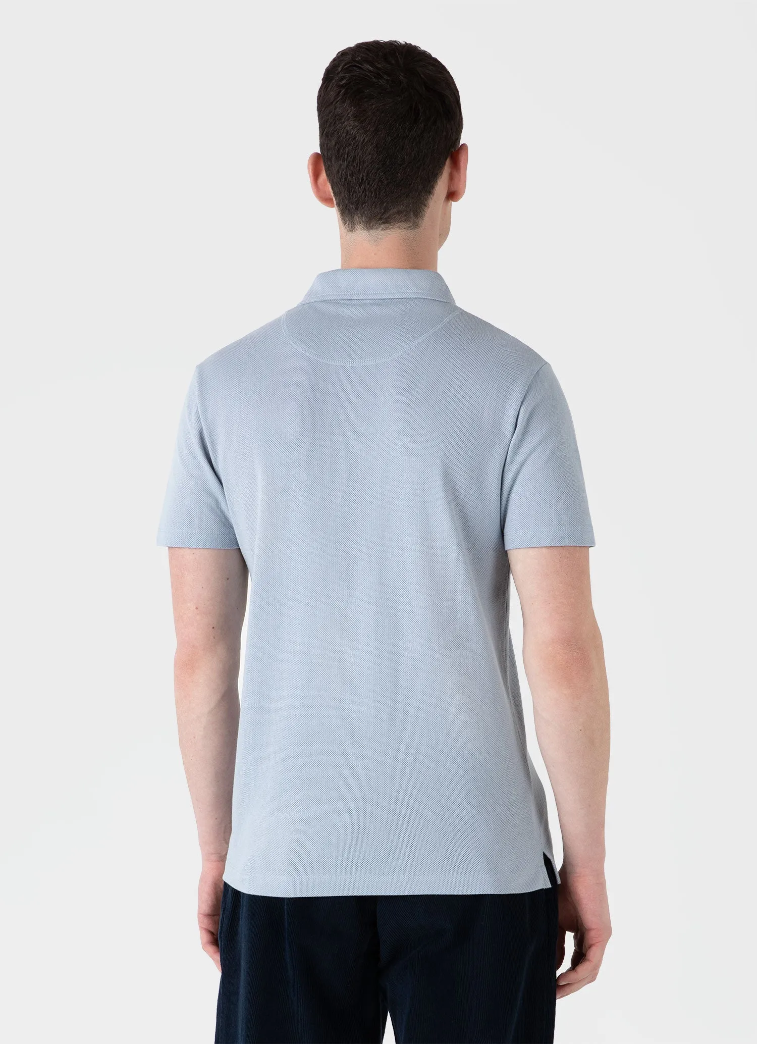 Men's Riviera Polo Shirt in Smoke Blue sold by Sunspel product image thumbnail 5
