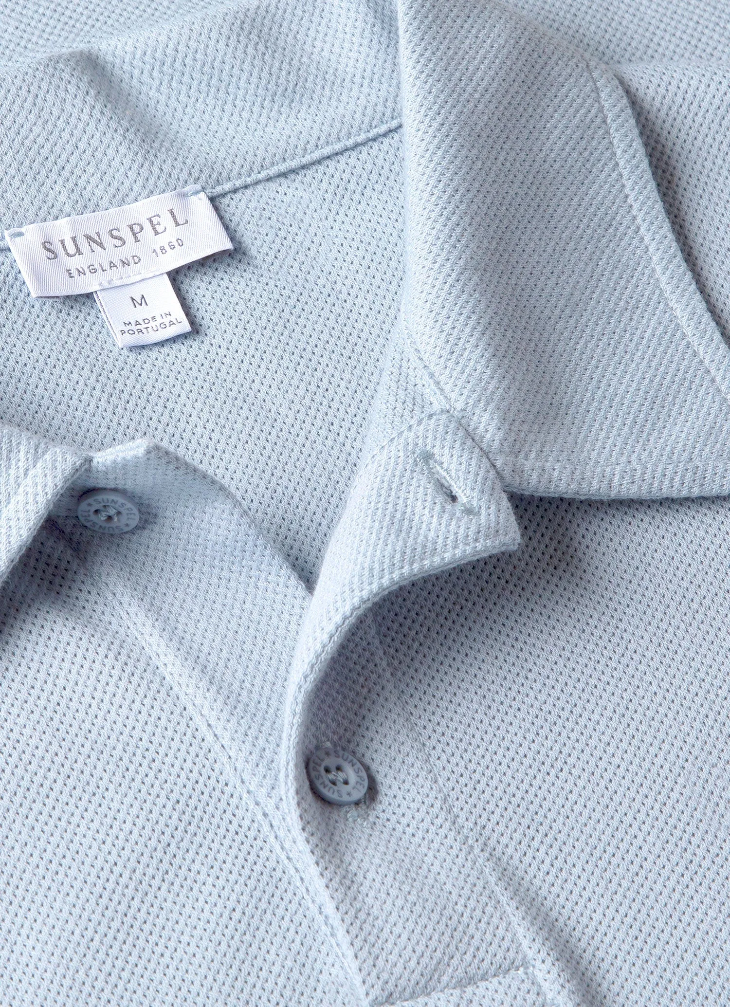 Men's Riviera Polo Shirt in Smoke Blue sold by Sunspel product image thumbnail 4