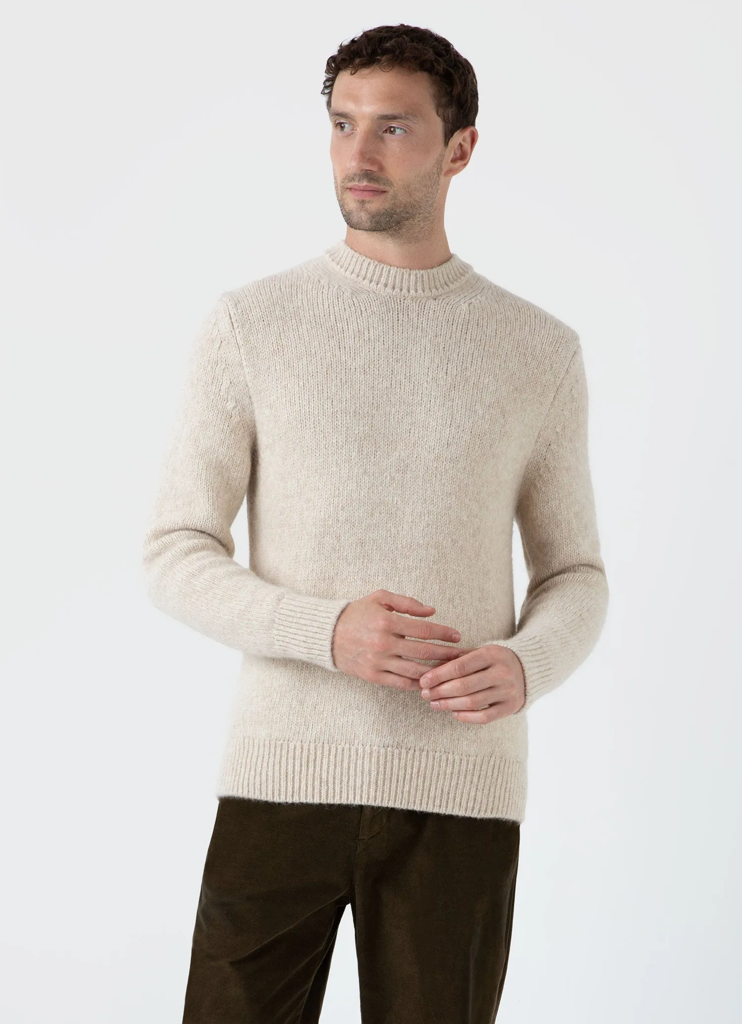 Men's Alpaca Wool Jumper in Ecru sold by Sunspel product image thumbnail 2