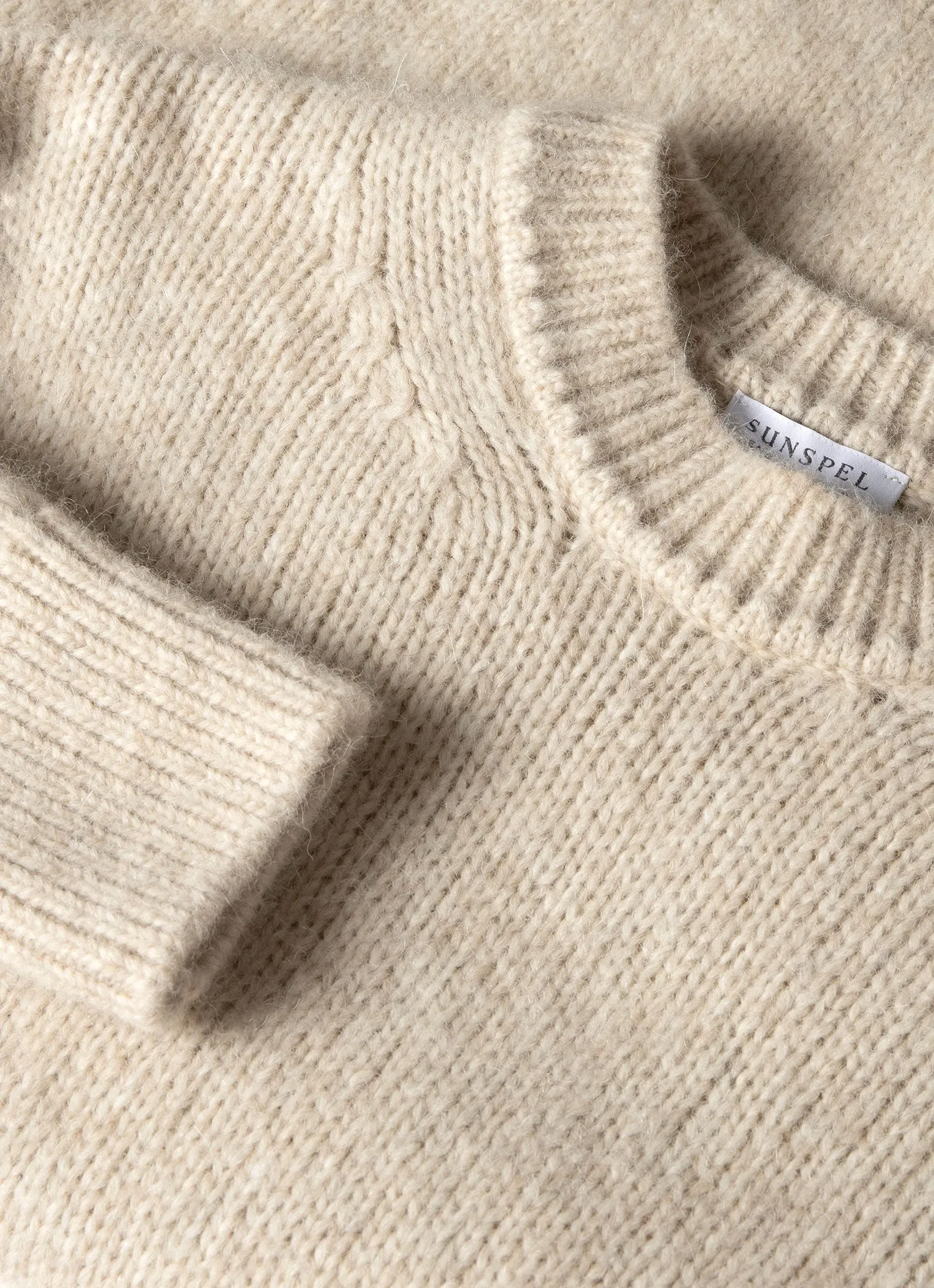 Men's Alpaca Wool Jumper in Ecru sold by Sunspel product image thumbnail 4