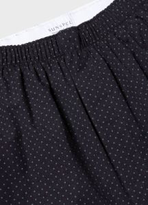 Men's Classic Print Boxer Shorts in Navy Mini Dots sold by Sunspel