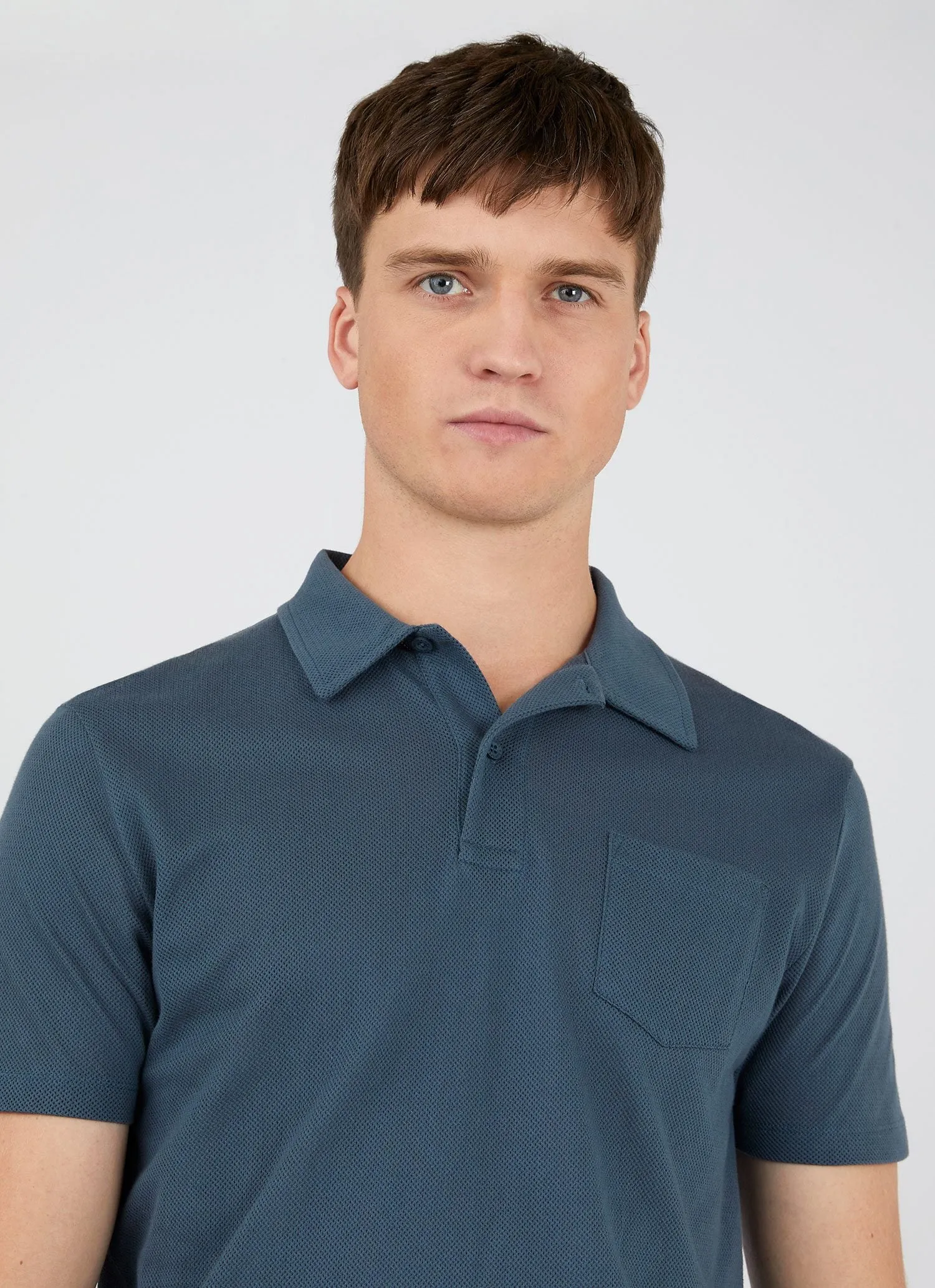 Men's Riviera Polo Shirt in Dark Petrol sold by Sunspel product image thumbnail 5