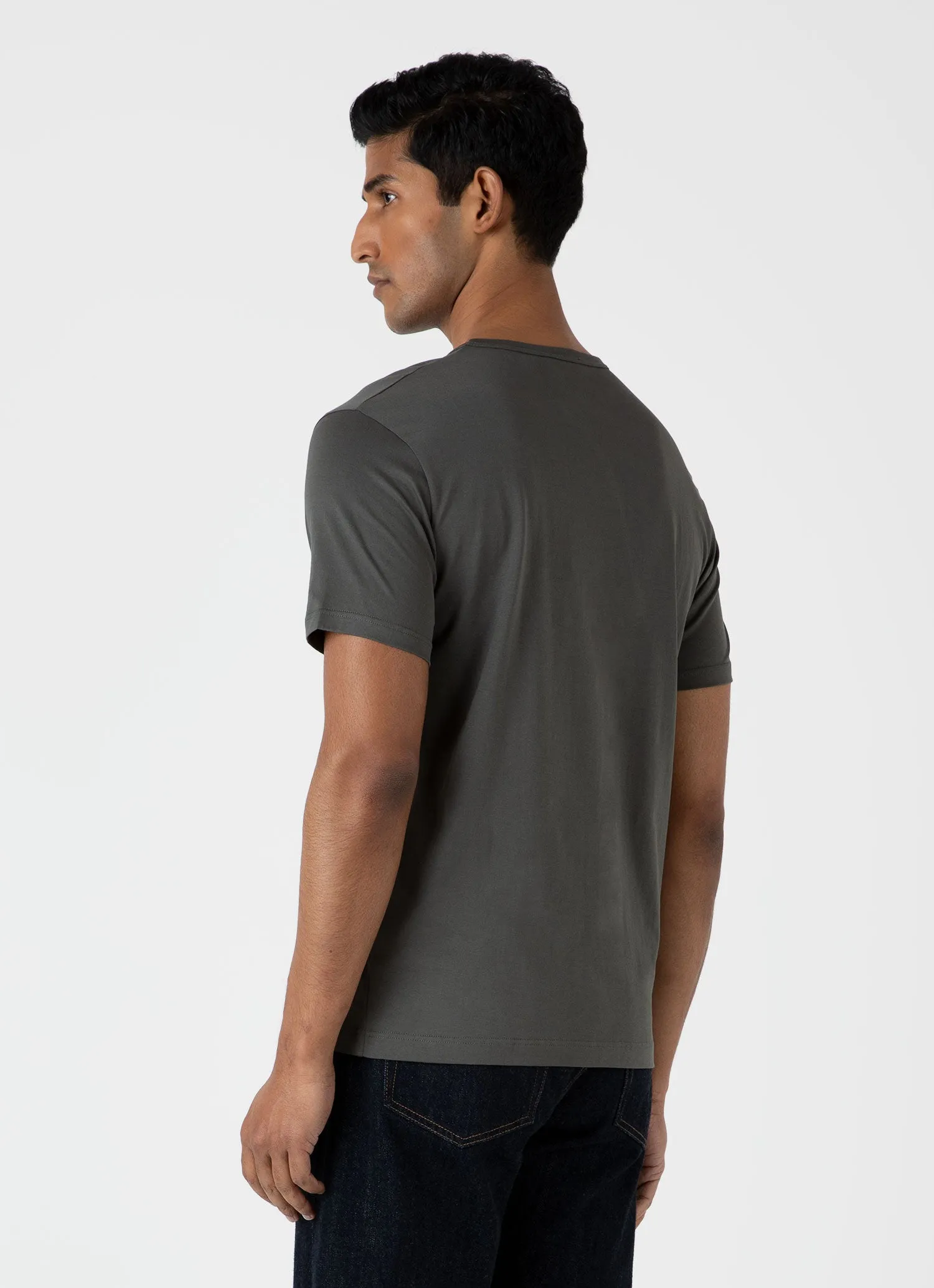 Men's Classic T-shirt in Drill Green sold by Sunspel product image thumbnail 5