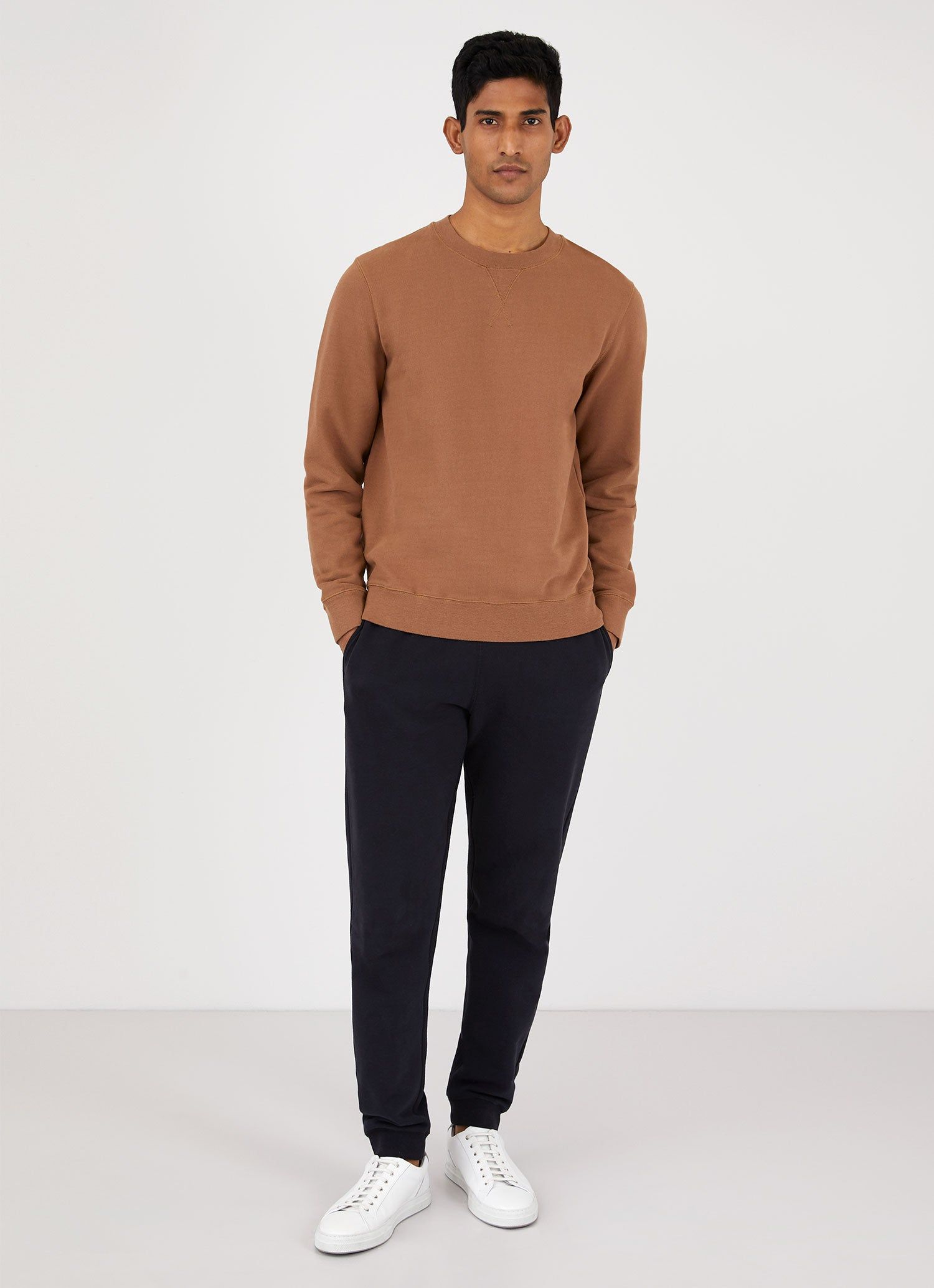 Men's Loopback Sweatshirt in Mushroom sold by Sunspel product image thumbnail 3