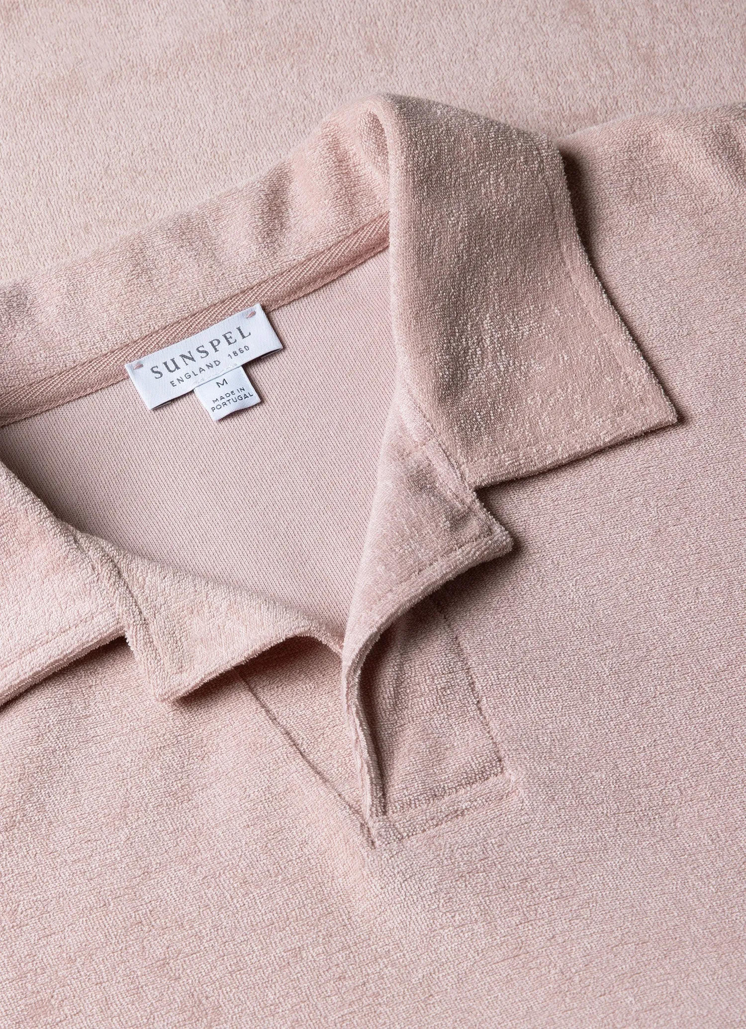 Men's Towelling Polo Shirt in Pale Pink sold by Sunspel product image thumbnail 4