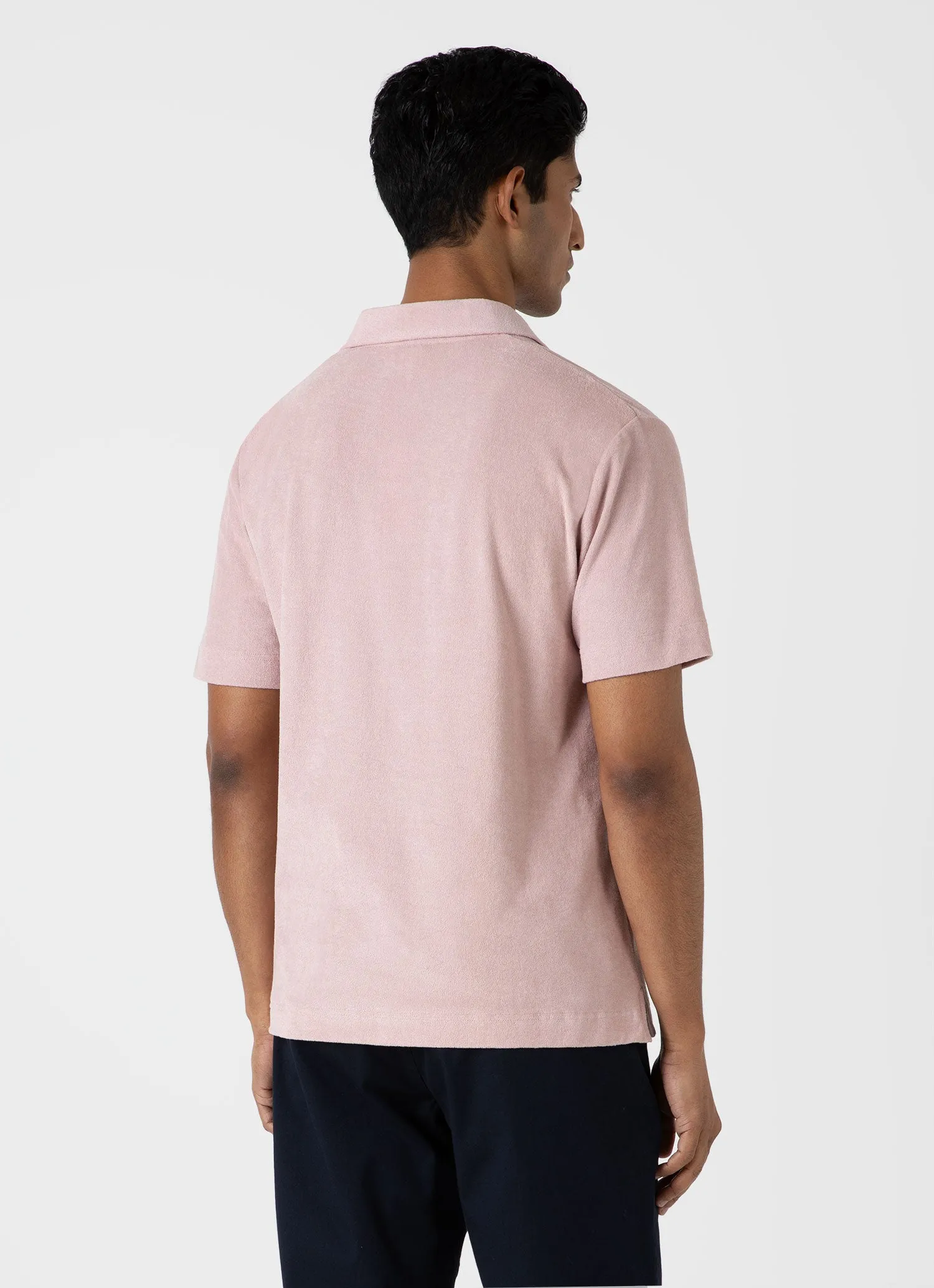 Men's Towelling Polo Shirt in Pale Pink sold by Sunspel product image thumbnail 5