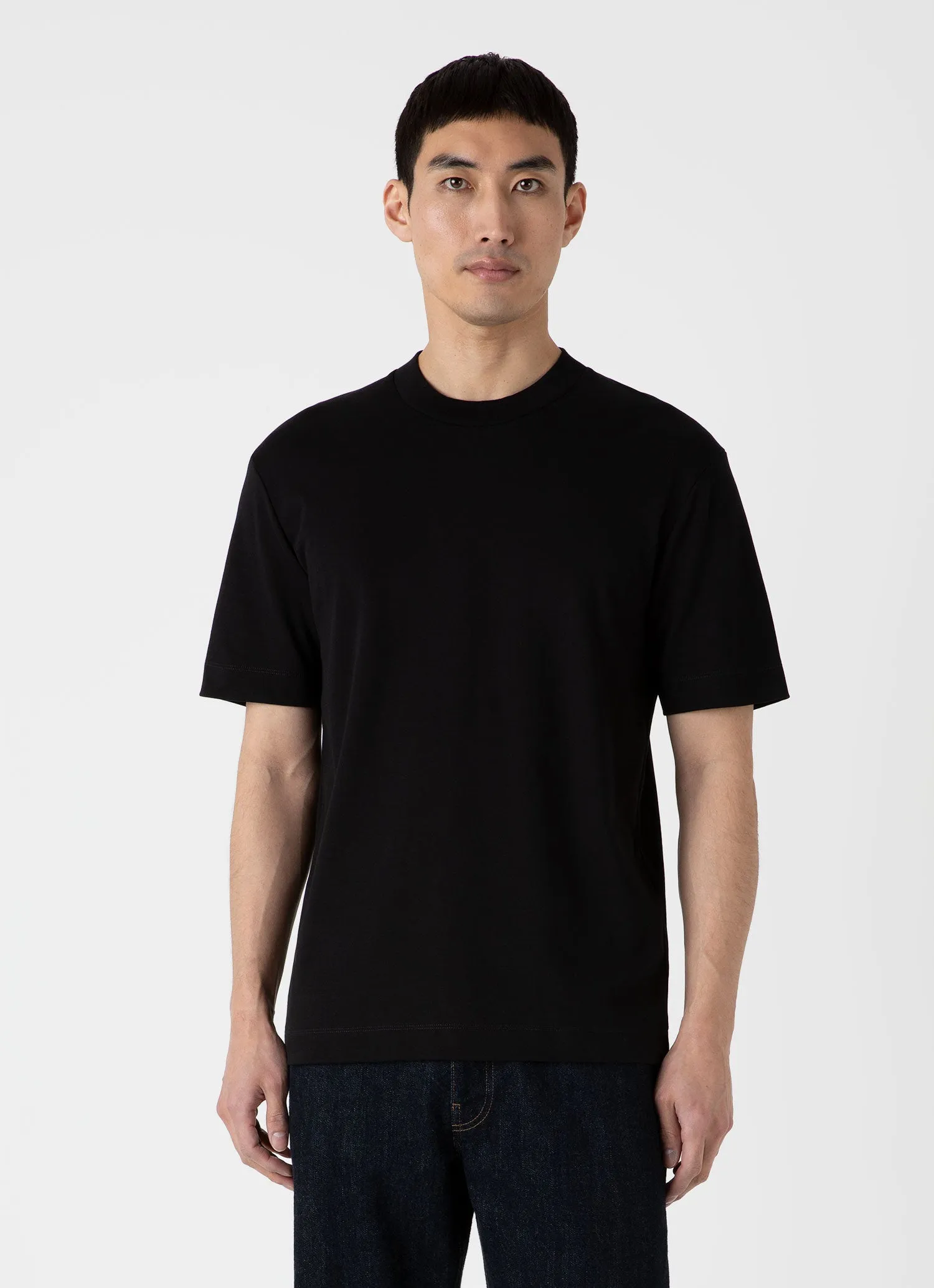 Men's Relaxed Fit Heavyweight T-shirt in Black sold by Sunspel product image thumbnail 2