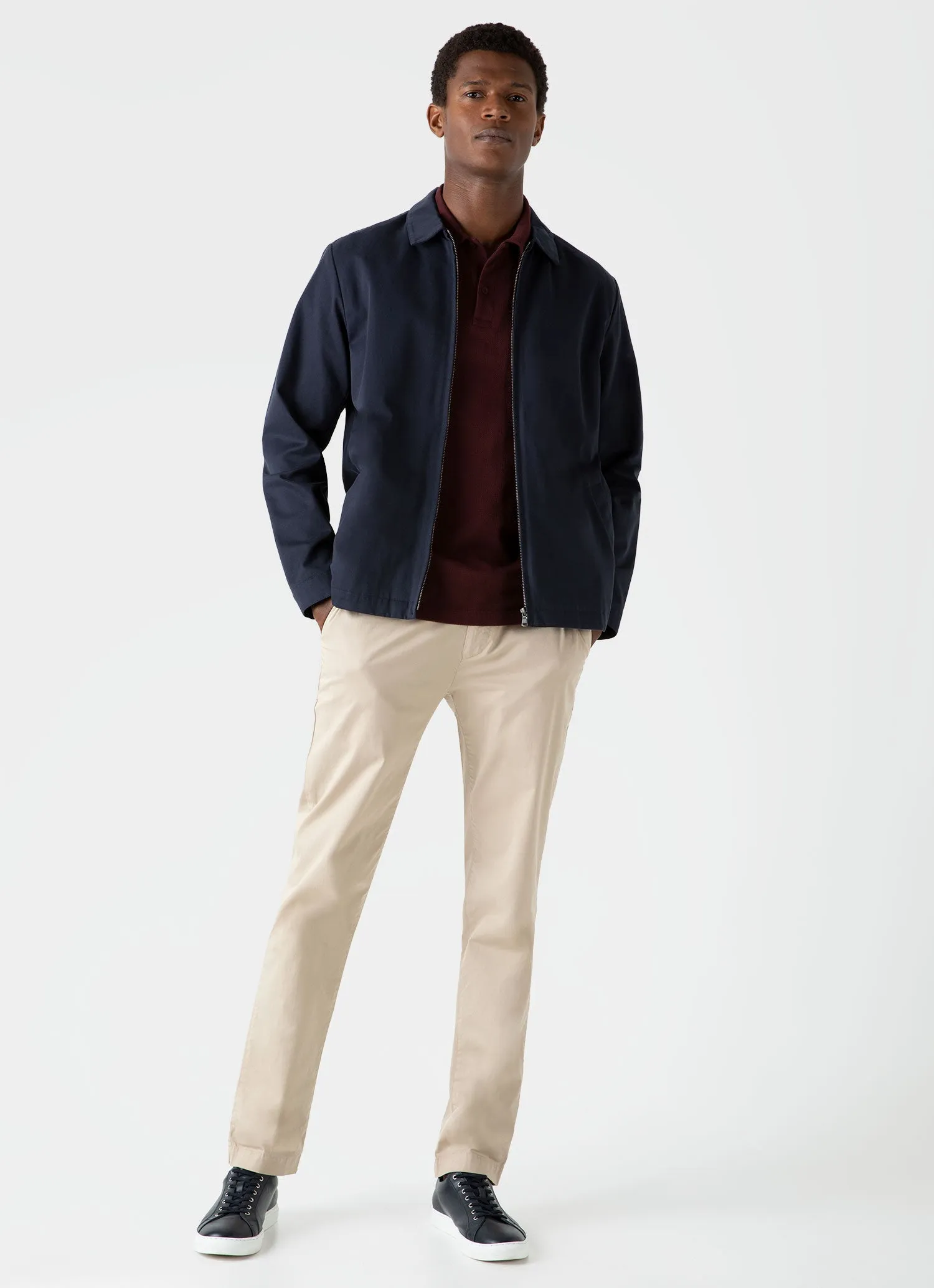 Men's Riviera Polo Shirt in Maroon sold by Sunspel product image thumbnail 3