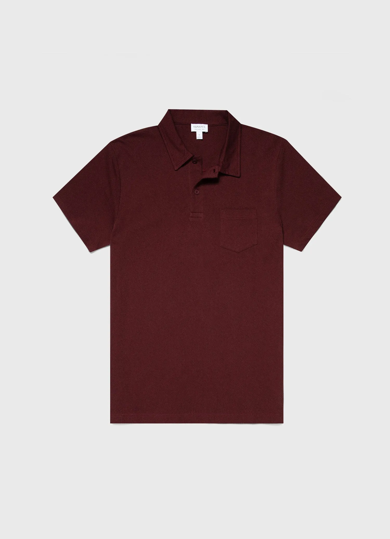 Men's Riviera Polo Shirt in Maroon sold by Sunspel