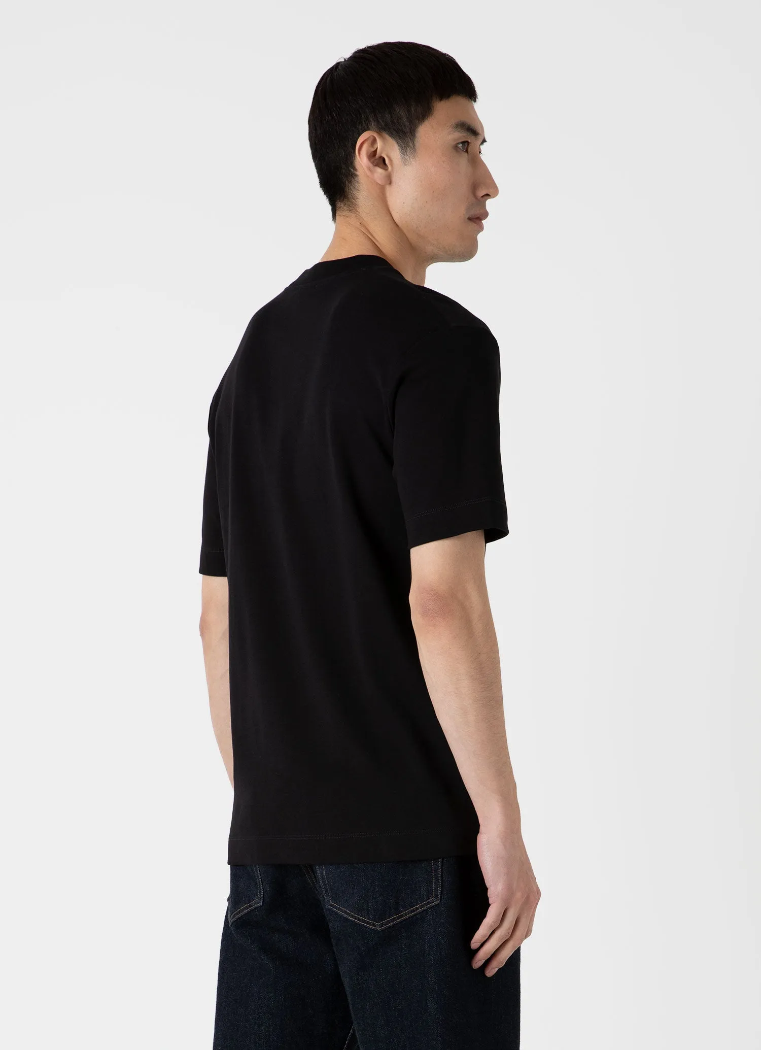 Men's Relaxed Fit Heavyweight T-shirt in Black sold by Sunspel product image thumbnail 5