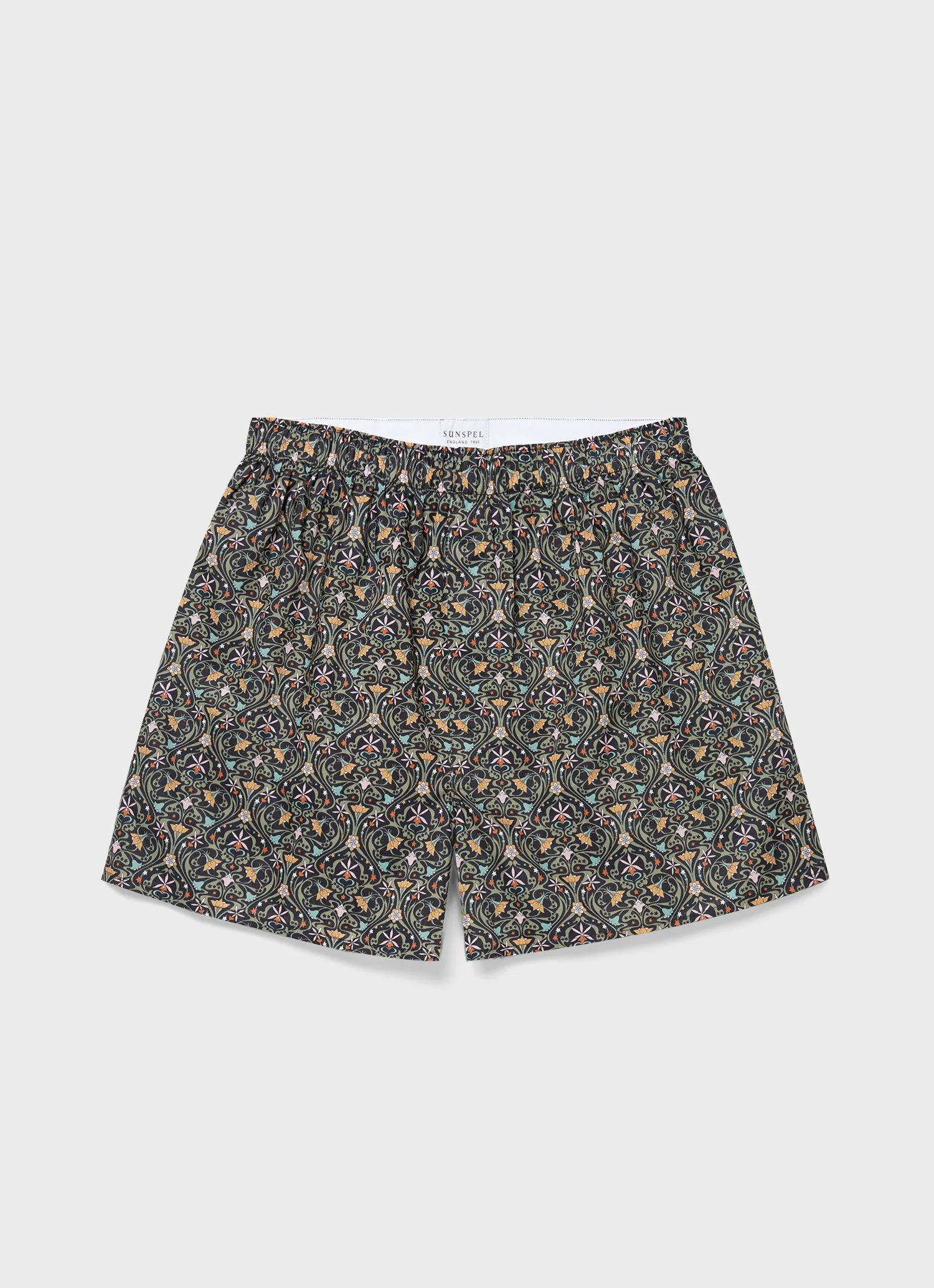 Men's Classic Boxer Shorts in Liberty Fabric in Ghost Orchid sold by Sunspel