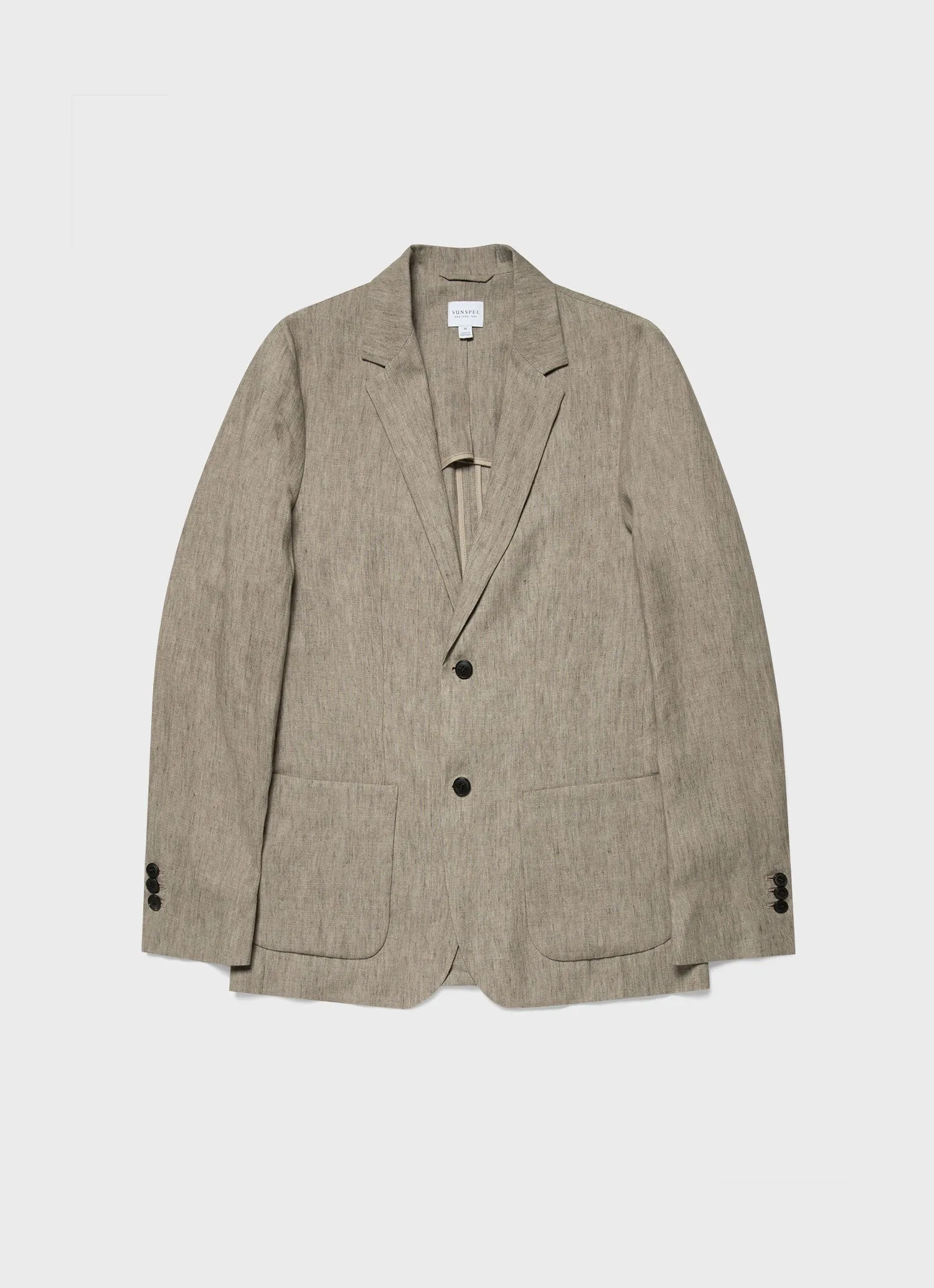 Men's Linen Blazer in Dark Stone sold by Sunspel