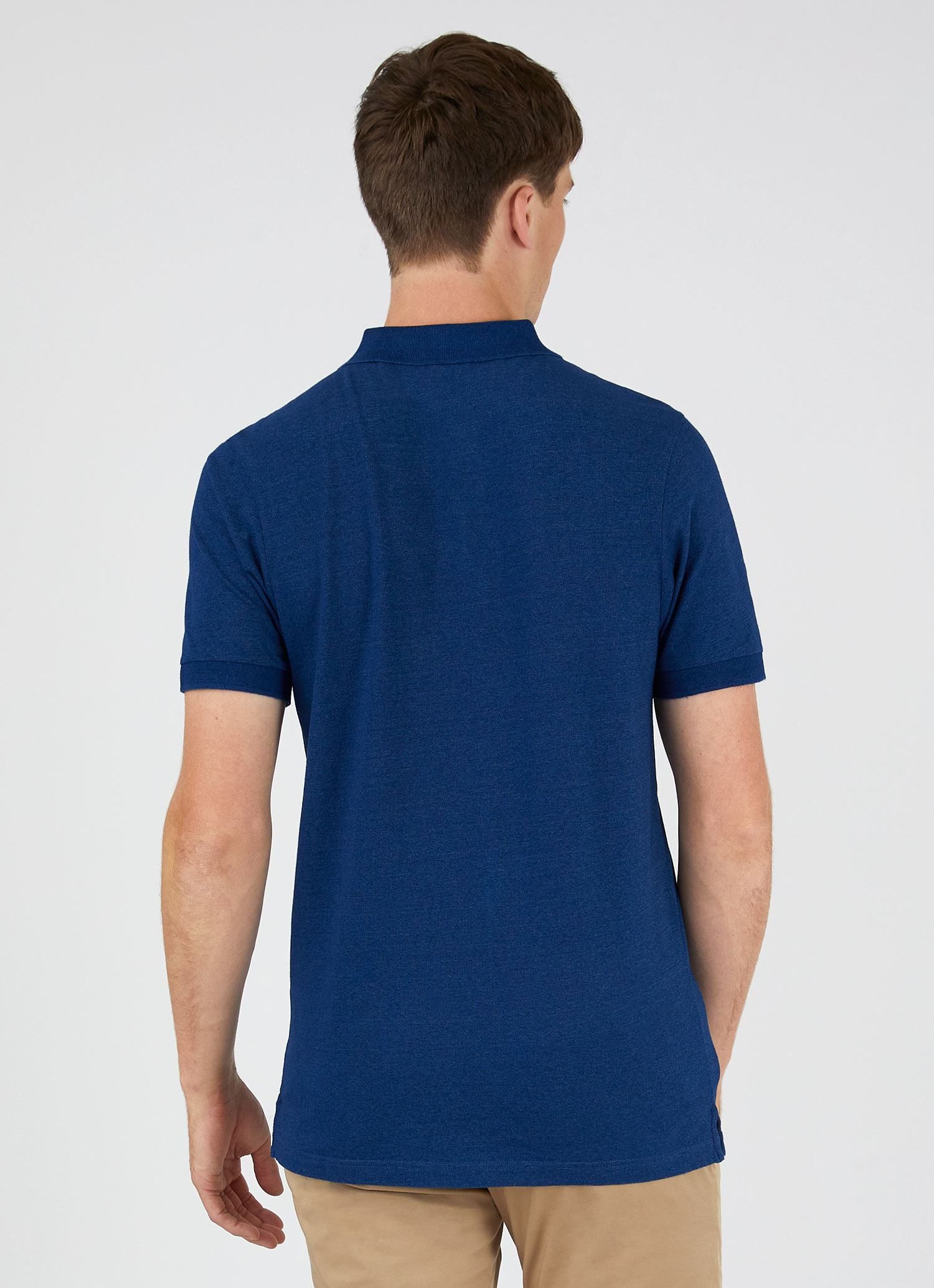 Men's Piqué Polo Shirt in Real Indigo sold by Sunspel product image thumbnail 4