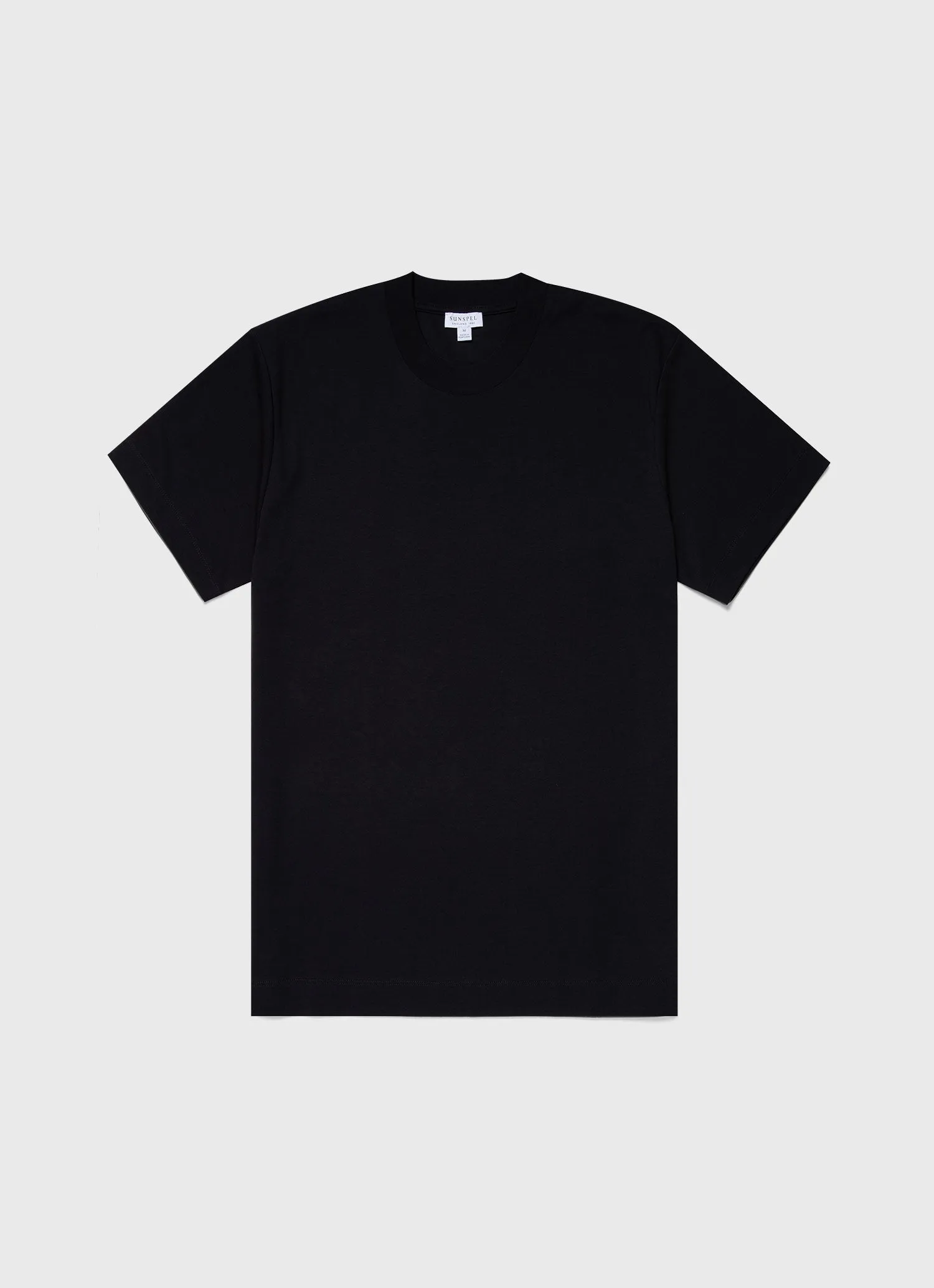 Men's Brushed Cotton T-shirt in Black sold by Sunspel