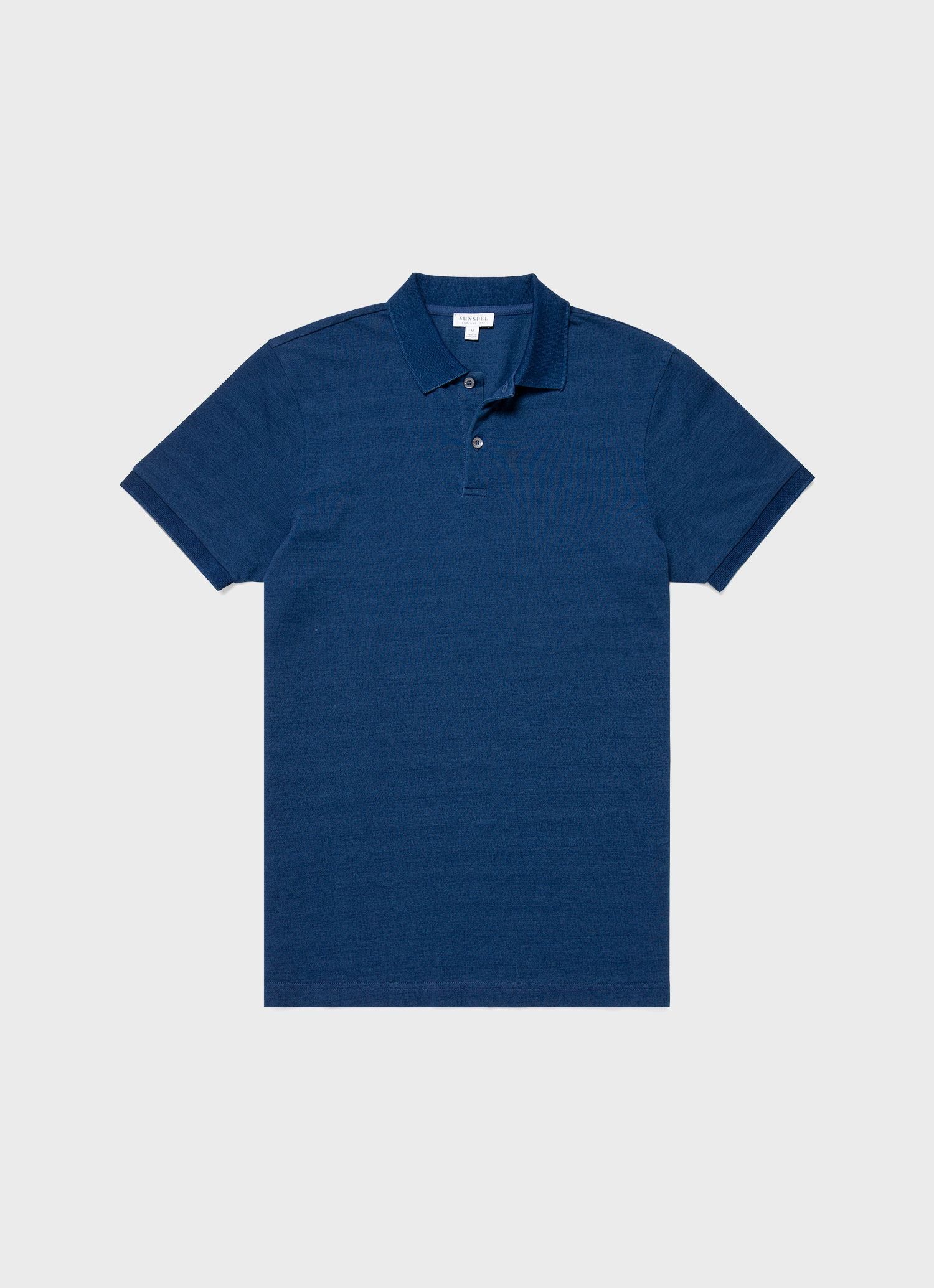 Men's Piqué Polo Shirt in Real Indigo sold by Sunspel
