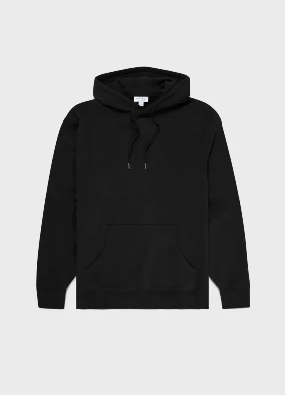 Men's Loopback Hoodie in Black sold by Sunspel