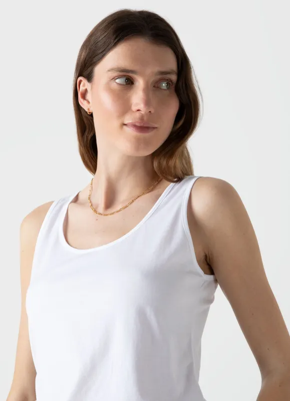 Women's Classic Vest in White sold by Sunspel