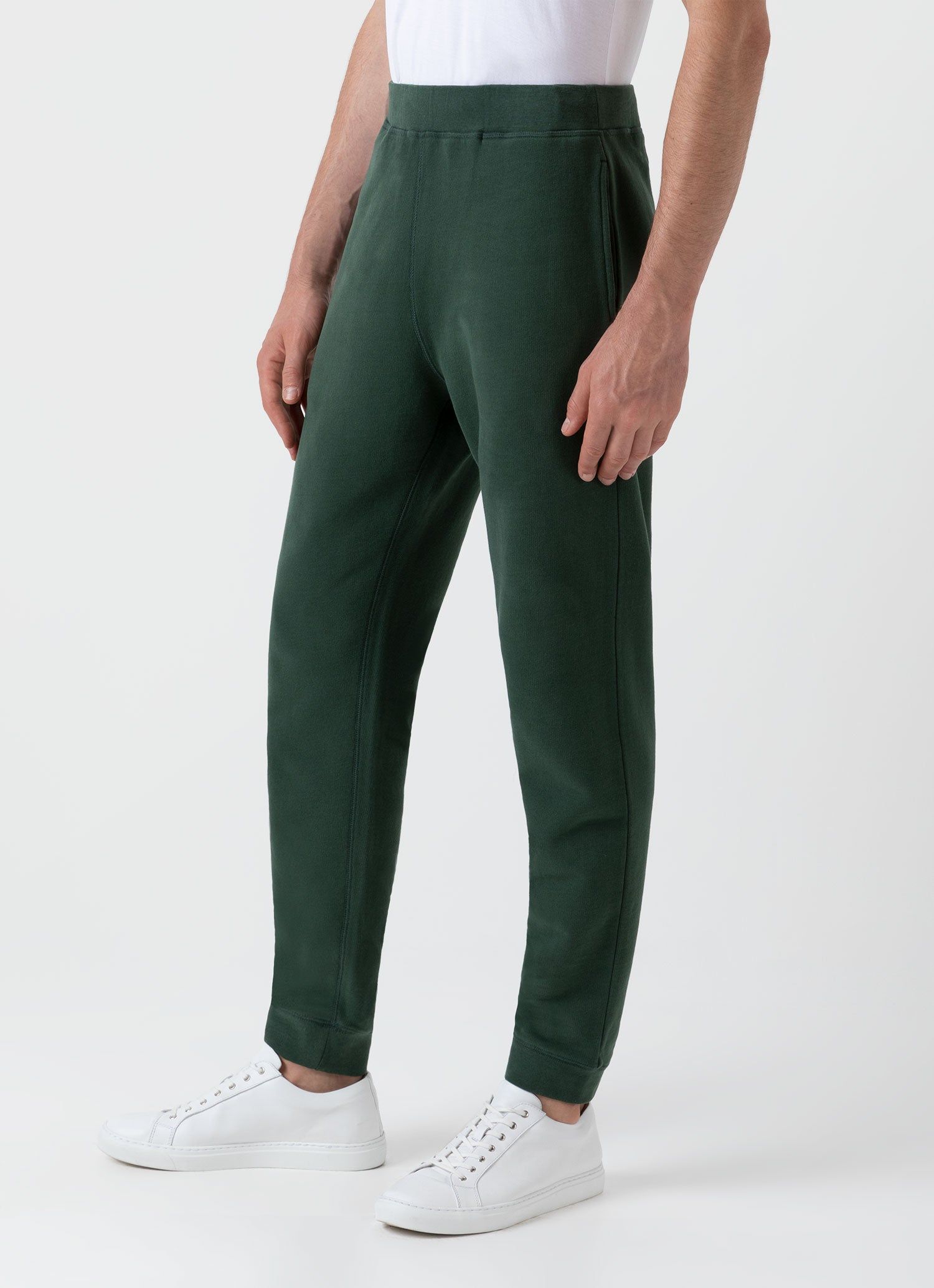 Men's Loopback Sweatpants in Dark Green sold by Sunspel product image thumbnail 5