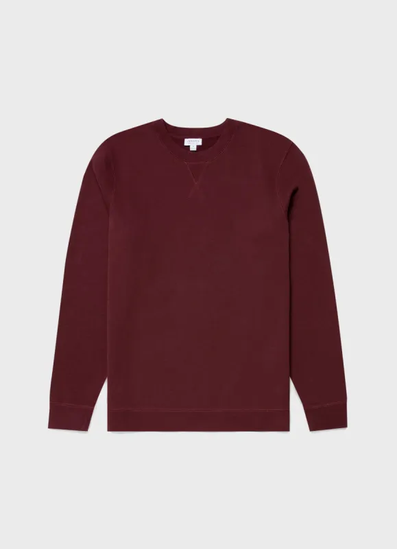 Men's Loopback Sweatshirt in Vino sold by Sunspel