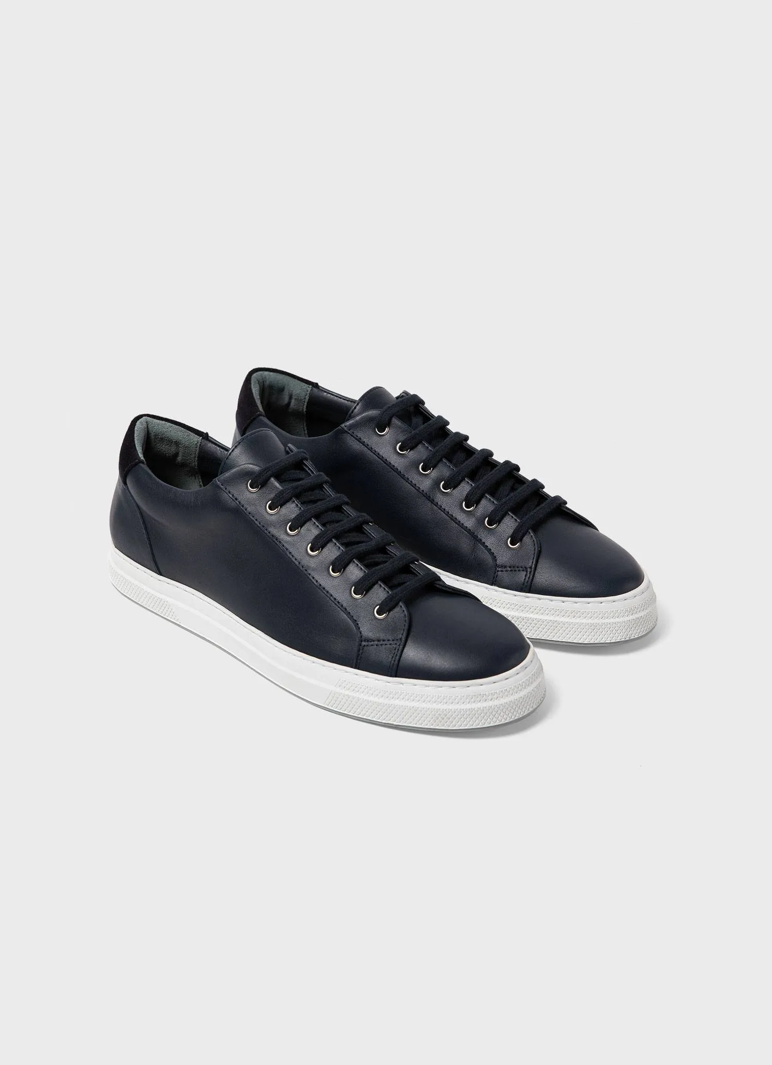 Men's Leather Tennis Shoes in Navy sold by Sunspel product image thumbnail 2