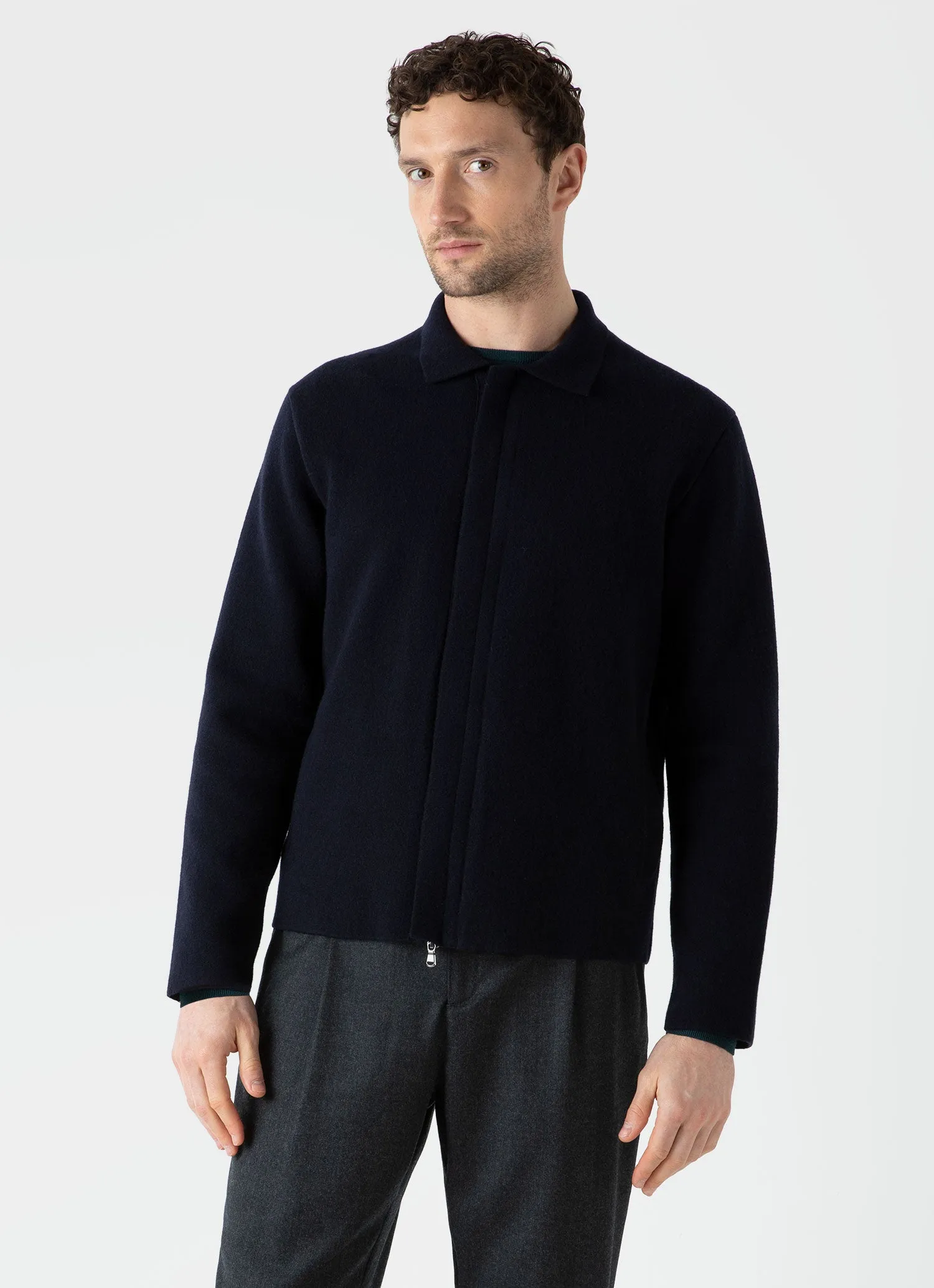 Men's Double Faced Jacket in Navy sold by Sunspel product image thumbnail 2