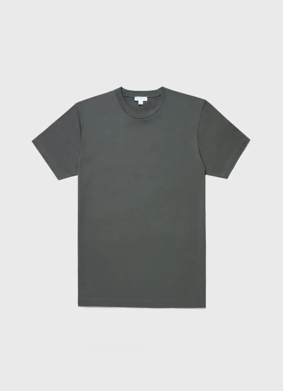 Men's Riviera Midweight T-shirt in Drill Green sold by Sunspel