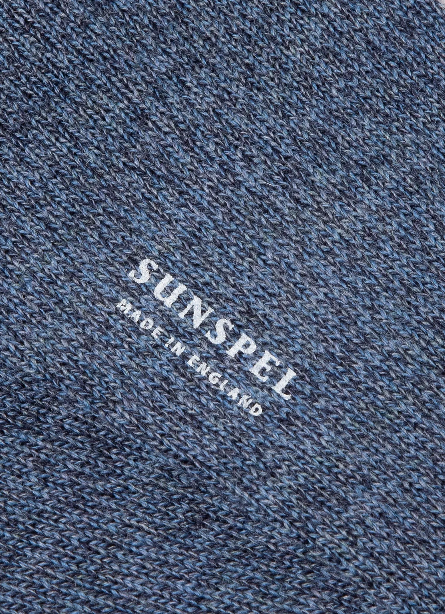 Men's Merino Wool Socks in Slate Blue Twist sold by Sunspel product image thumbnail 2