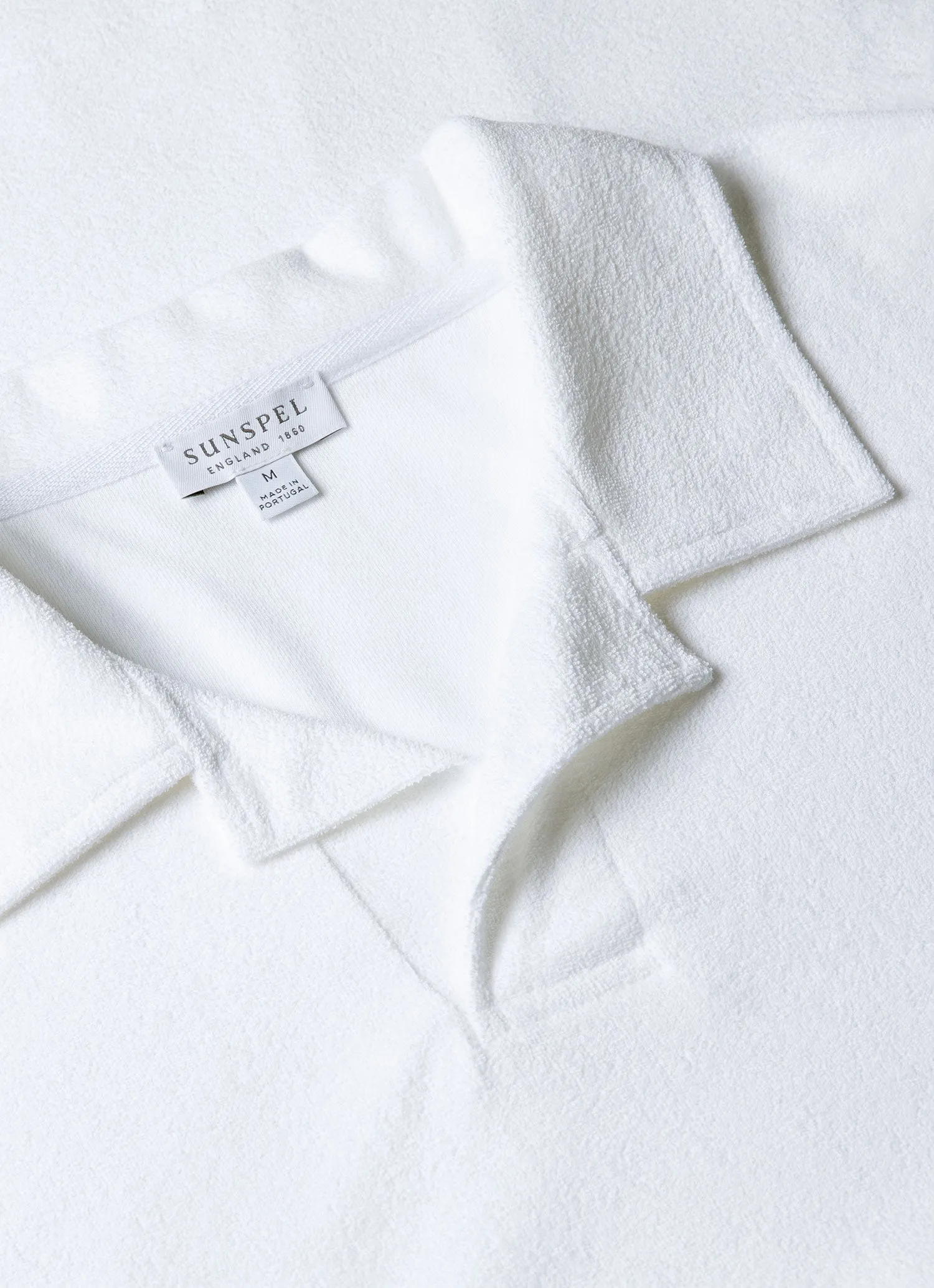 Men's Towelling Polo Shirt in White sold by Sunspel product image thumbnail 4