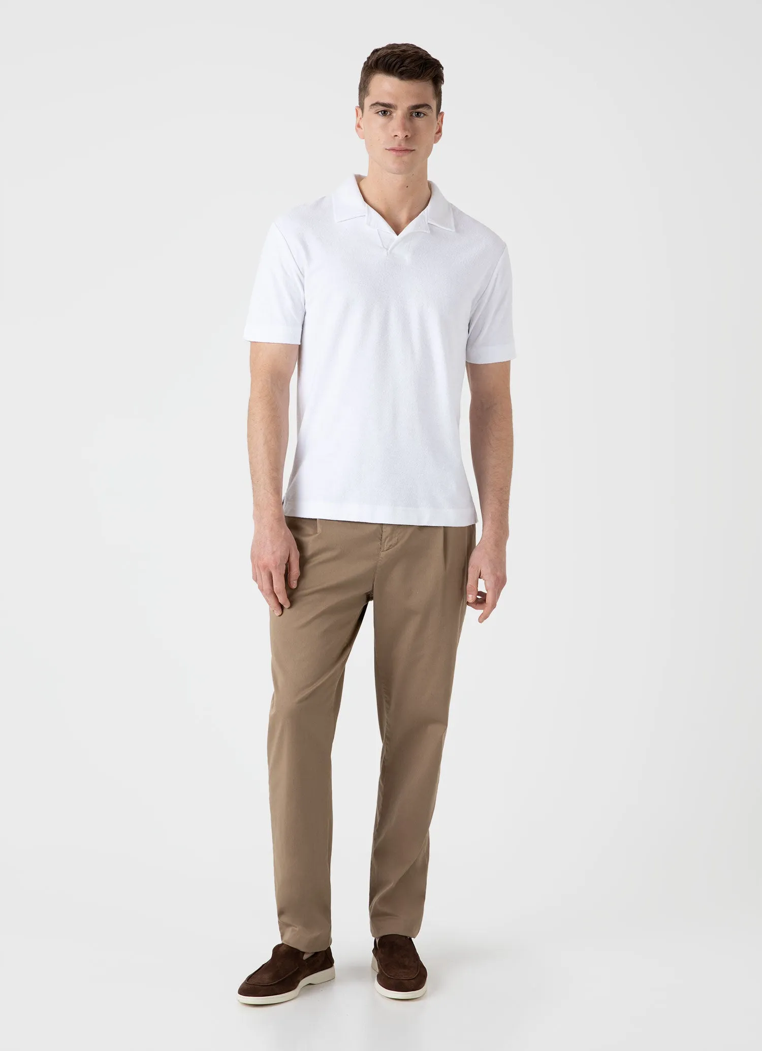 Men's Towelling Polo Shirt in White sold by Sunspel product image thumbnail 3