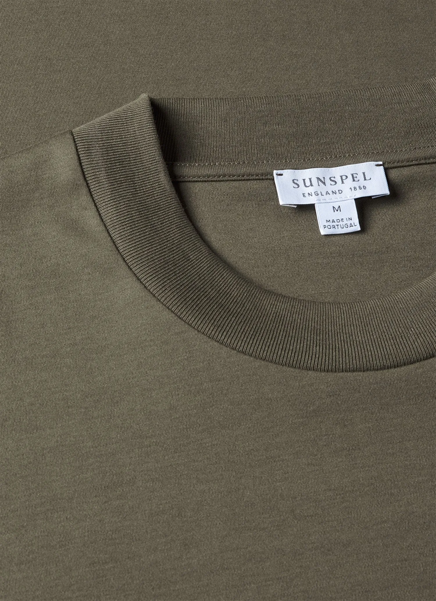 Men's Relaxed Fit Heavyweight T-shirt in Khaki sold by Sunspel product image thumbnail 4