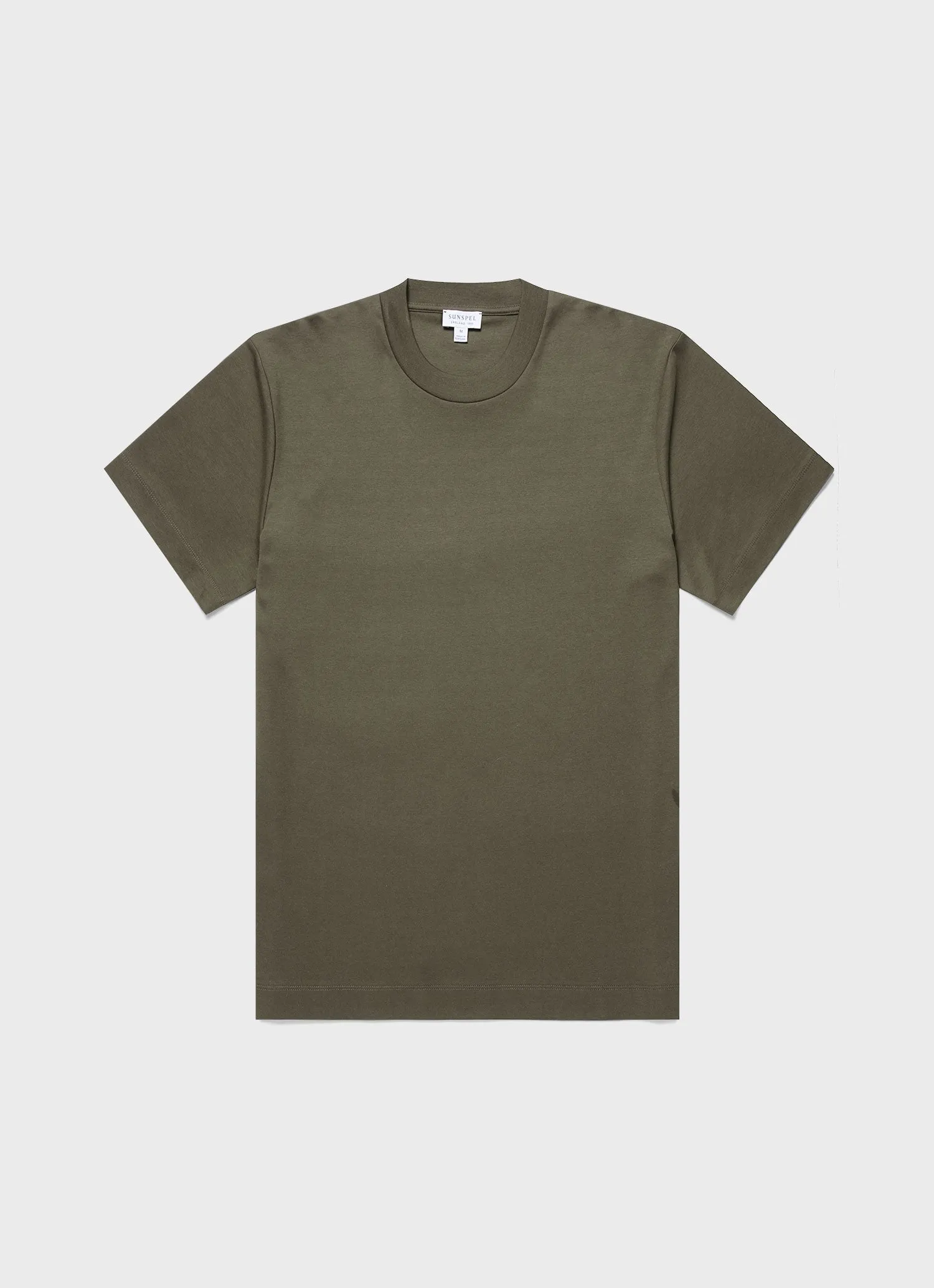 Men's Relaxed Fit Heavyweight T-shirt in Khaki sold by Sunspel