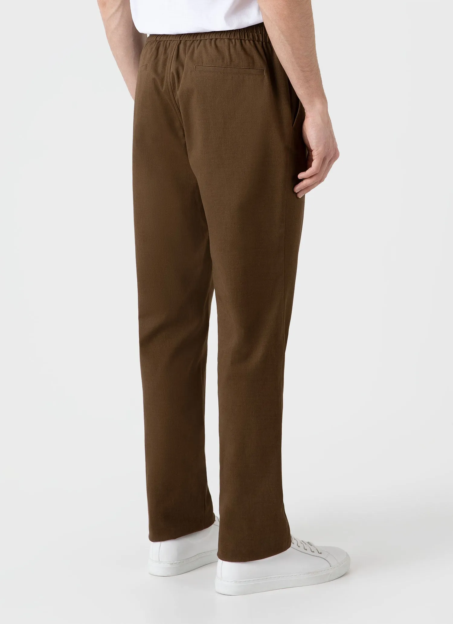 Men's Brushed Cotton Wool Drawstring Trouser in Dark Stone sold by Sunspel product image thumbnail 5