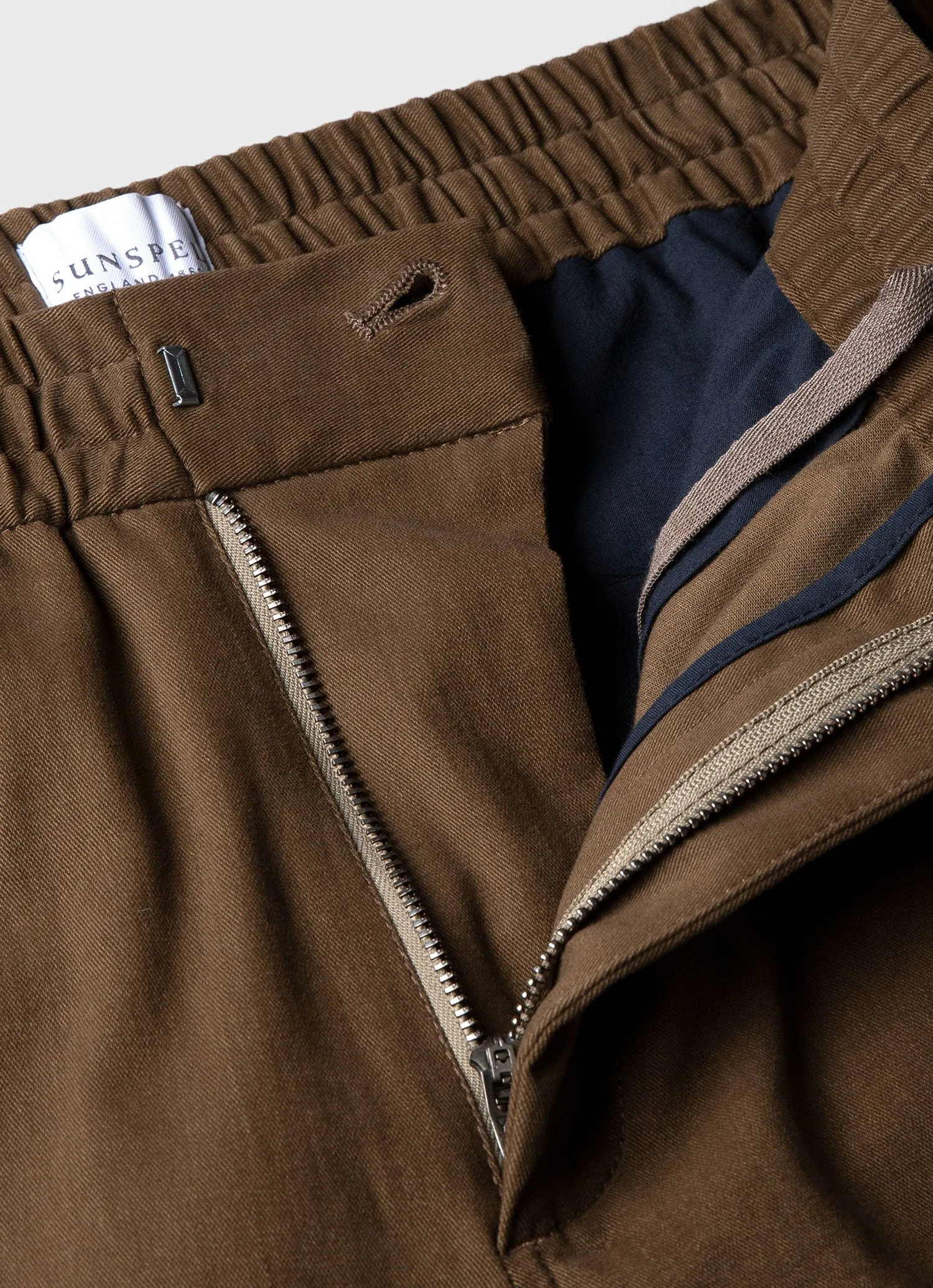 Men's Brushed Cotton Wool Drawstring Trouser in Dark Stone sold by Sunspel product image thumbnail 4