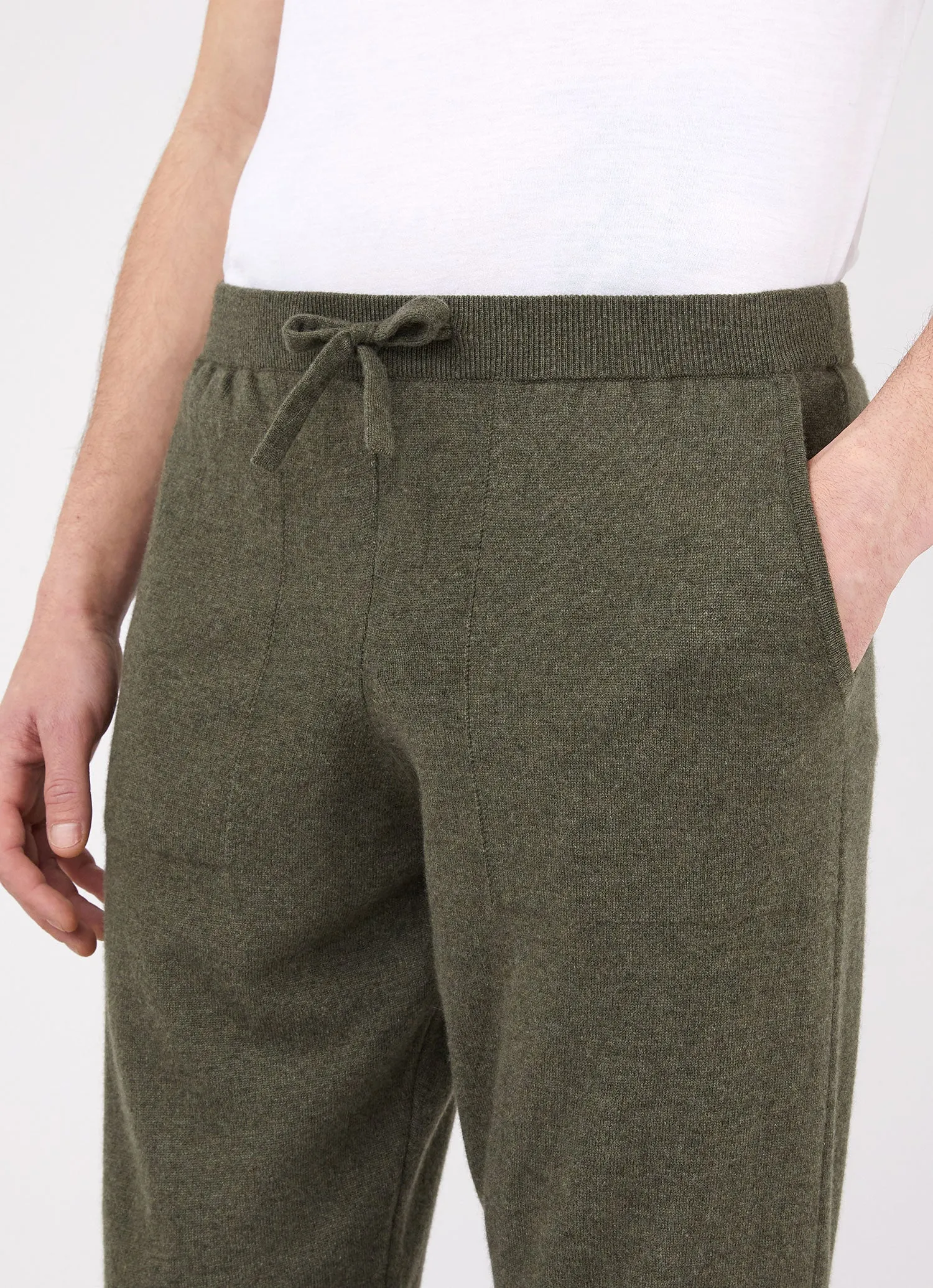 Men's Cashmere Lounge Pant in Dark Moss sold by Sunspel product image thumbnail 5