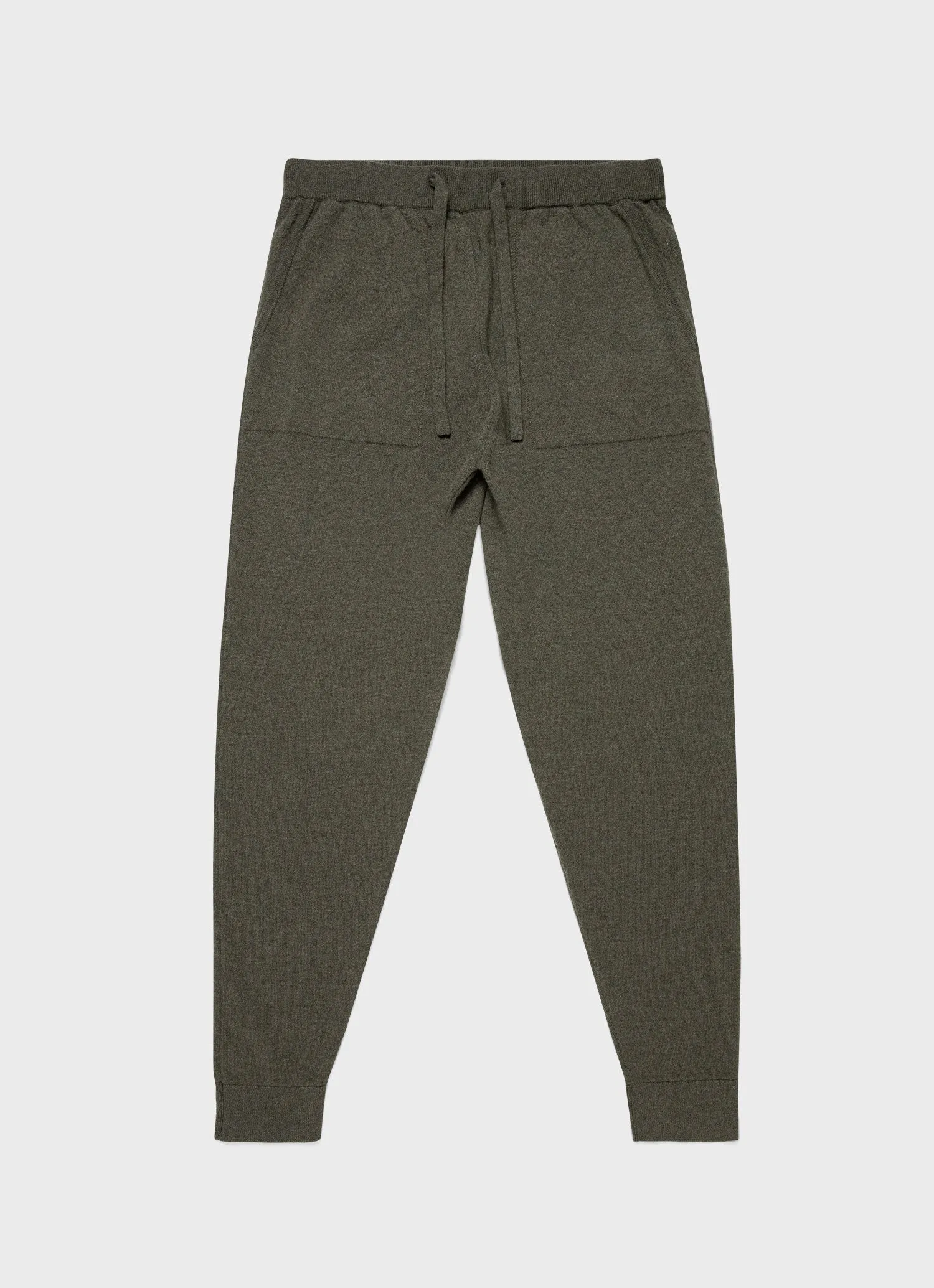 Men's Cashmere Lounge Pant in Dark Moss sold by Sunspel